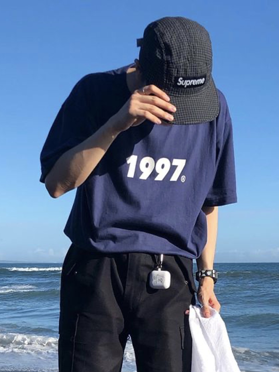 Supreme Gradient Box Logo New Era Brown - 23SS, Supreme Glow Ripstop Camp Cap Brown - 22FW 착용 스타일 - 4