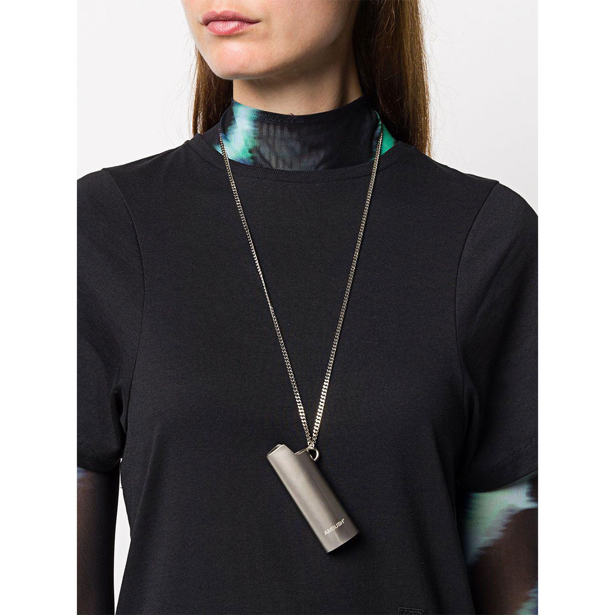 Ambush Lighter Case Necklace Silver 착용 스타일 - 2
