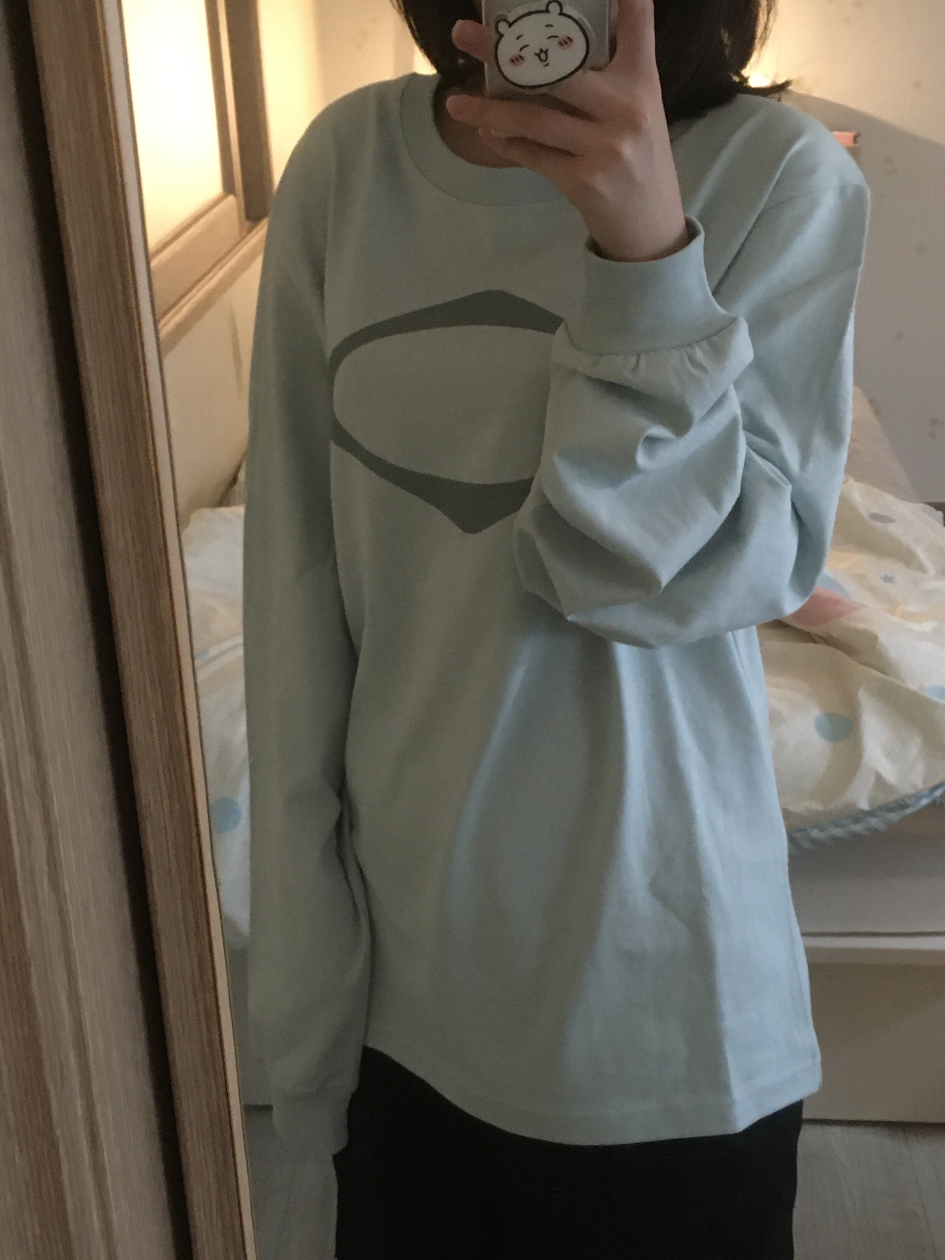 Mischief Rhombus Long Sleeve Sky Blue 착용 스타일 - 4