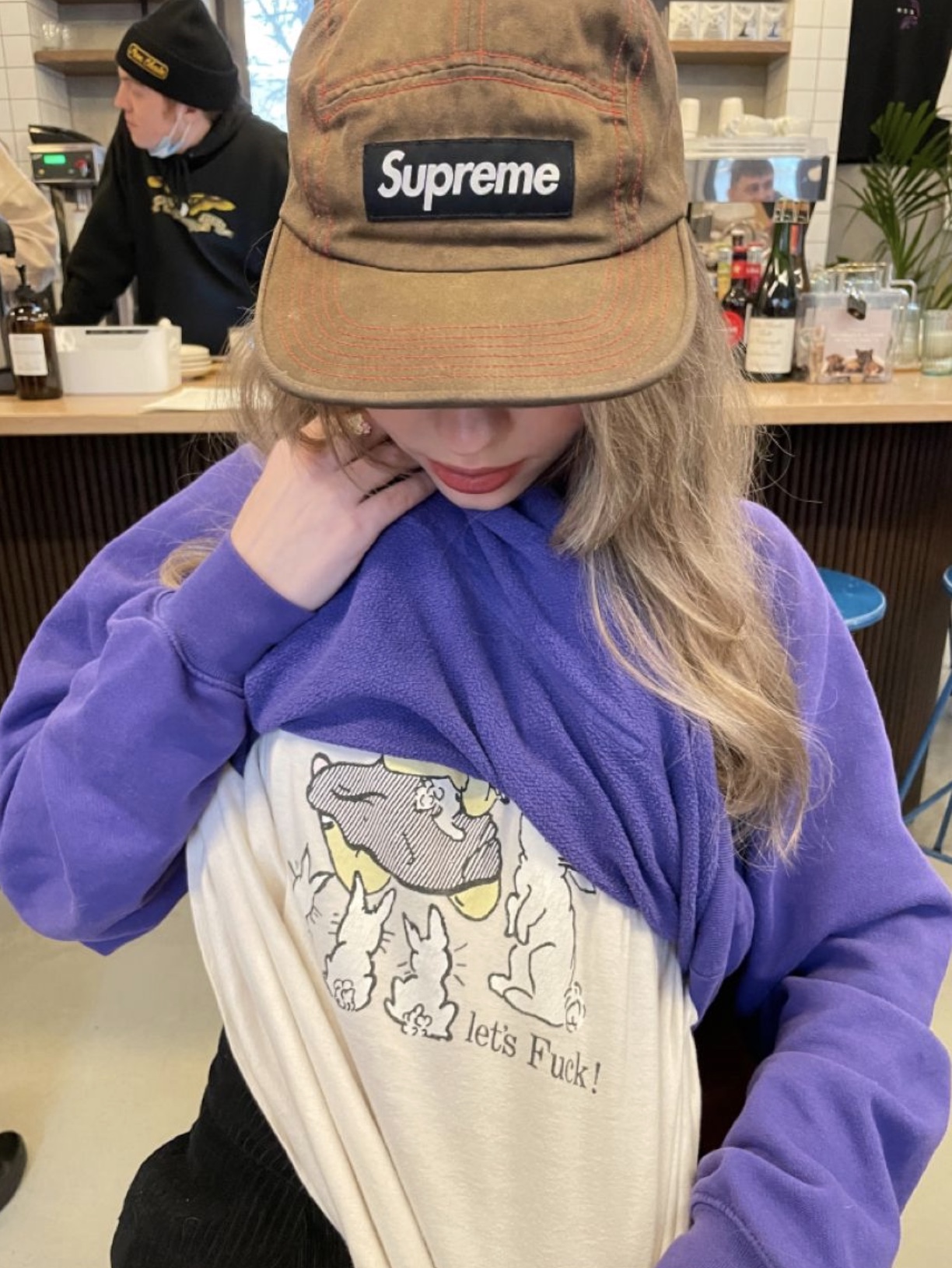 Supreme Gradient Box Logo New Era Brown - 23SS, Supreme Glow Ripstop Camp Cap Brown - 22FW 착용 스타일 - 2