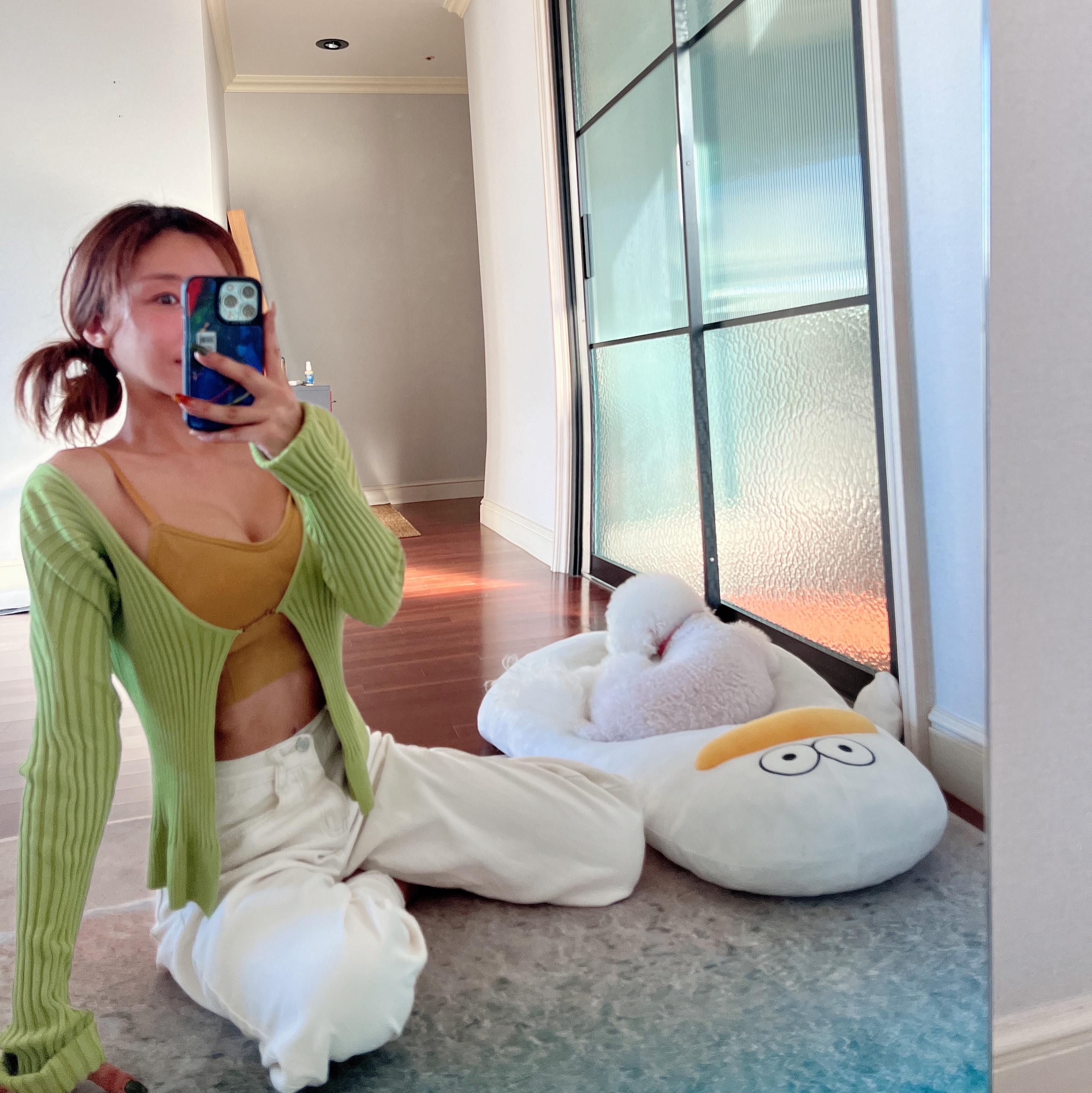 (W) Jacquemus La Maille Pralu Longue Seamless Cardigan Green ์ฐฉ์ฉ ์คํ์ผ - 1