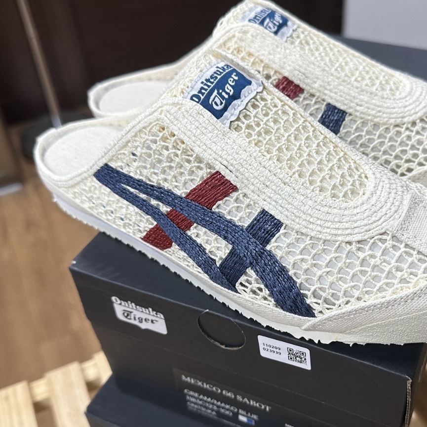 Onitsuka Tiger Mexico 66 Sabot Cream Mako Blue 착용 스타일