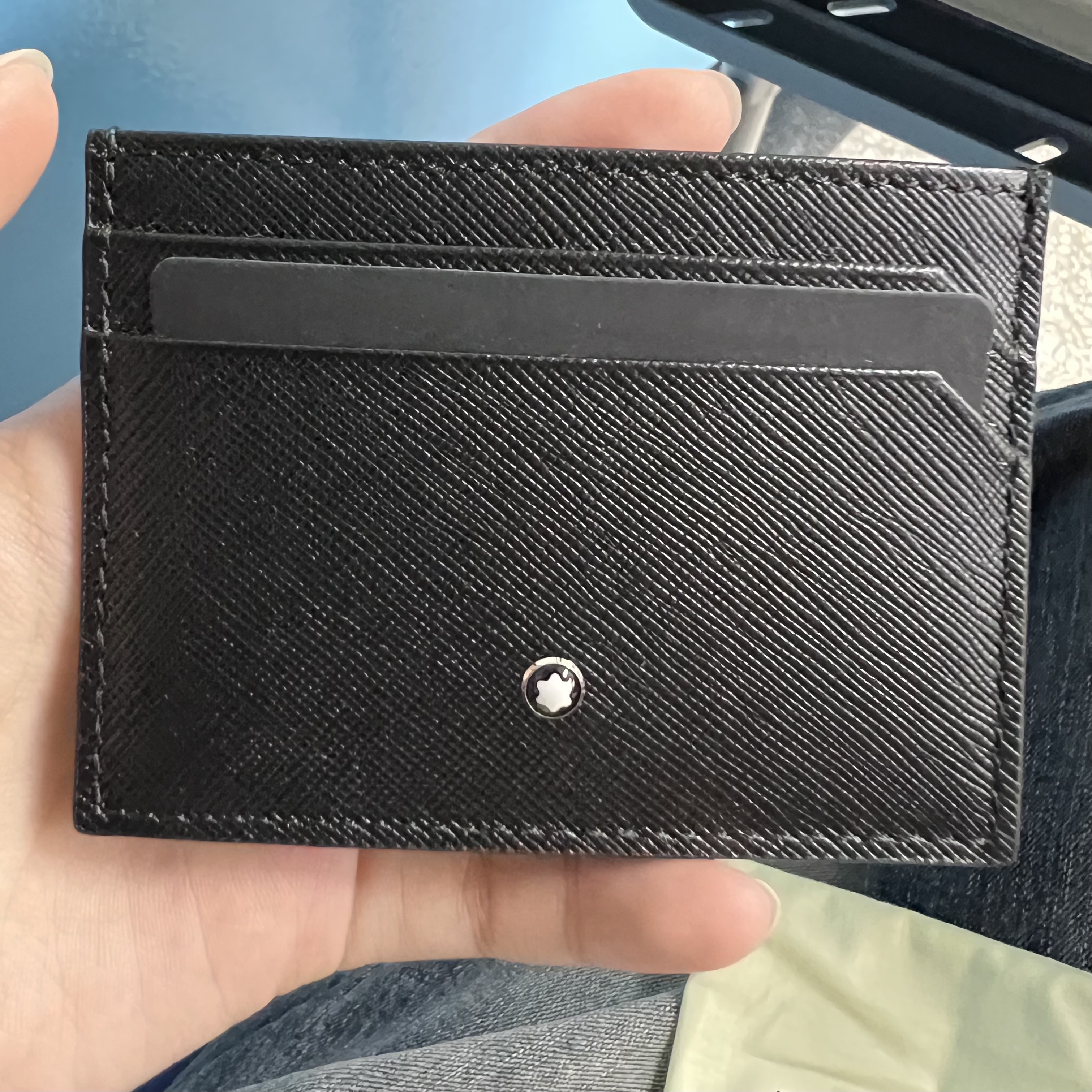 Montblanc Sartorial 5cc Pocket Card Holder Black 착용 스타일