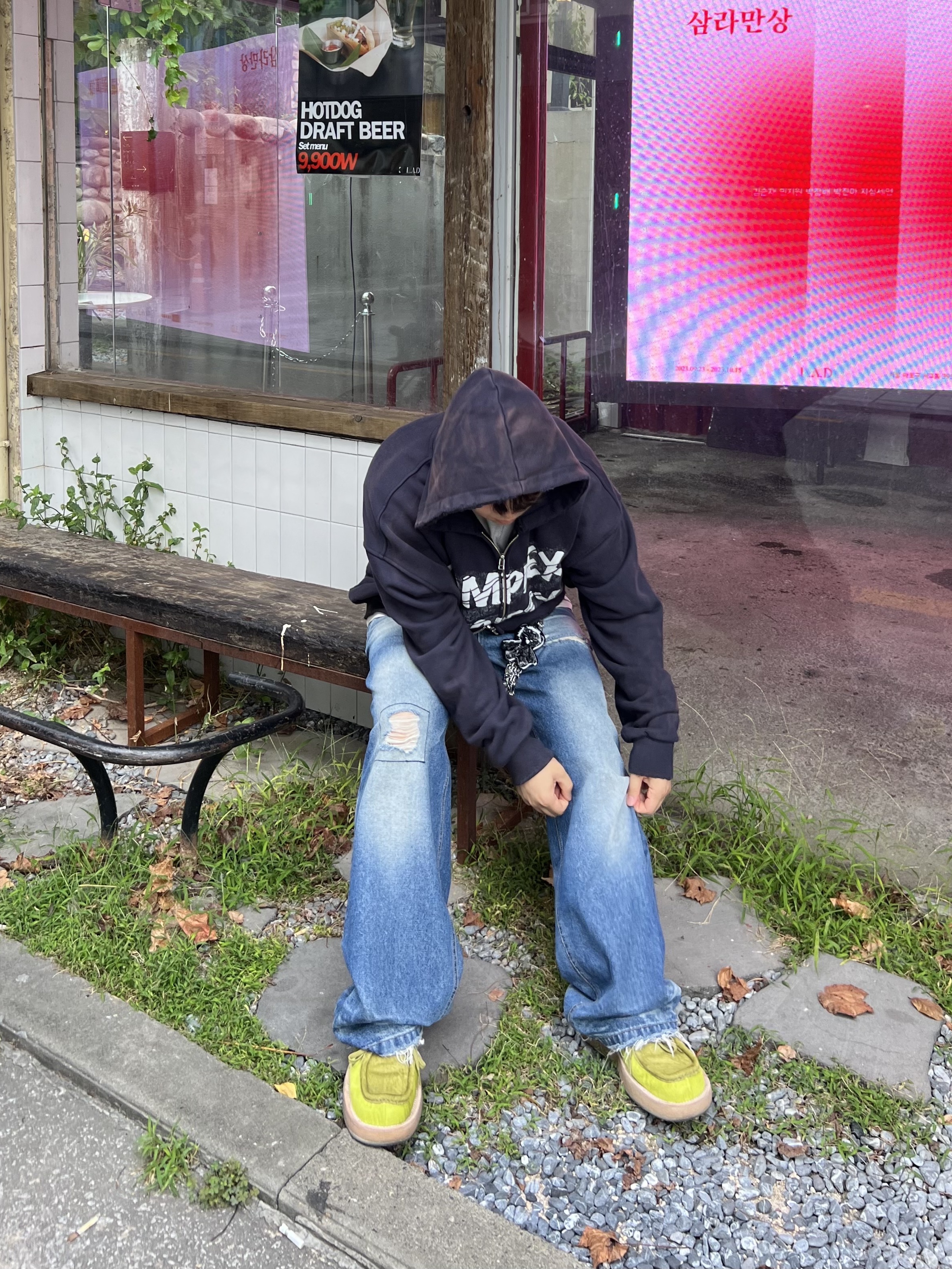 Nos Couleurs x JS 00 Denim Pants Indigo 착용 스타일