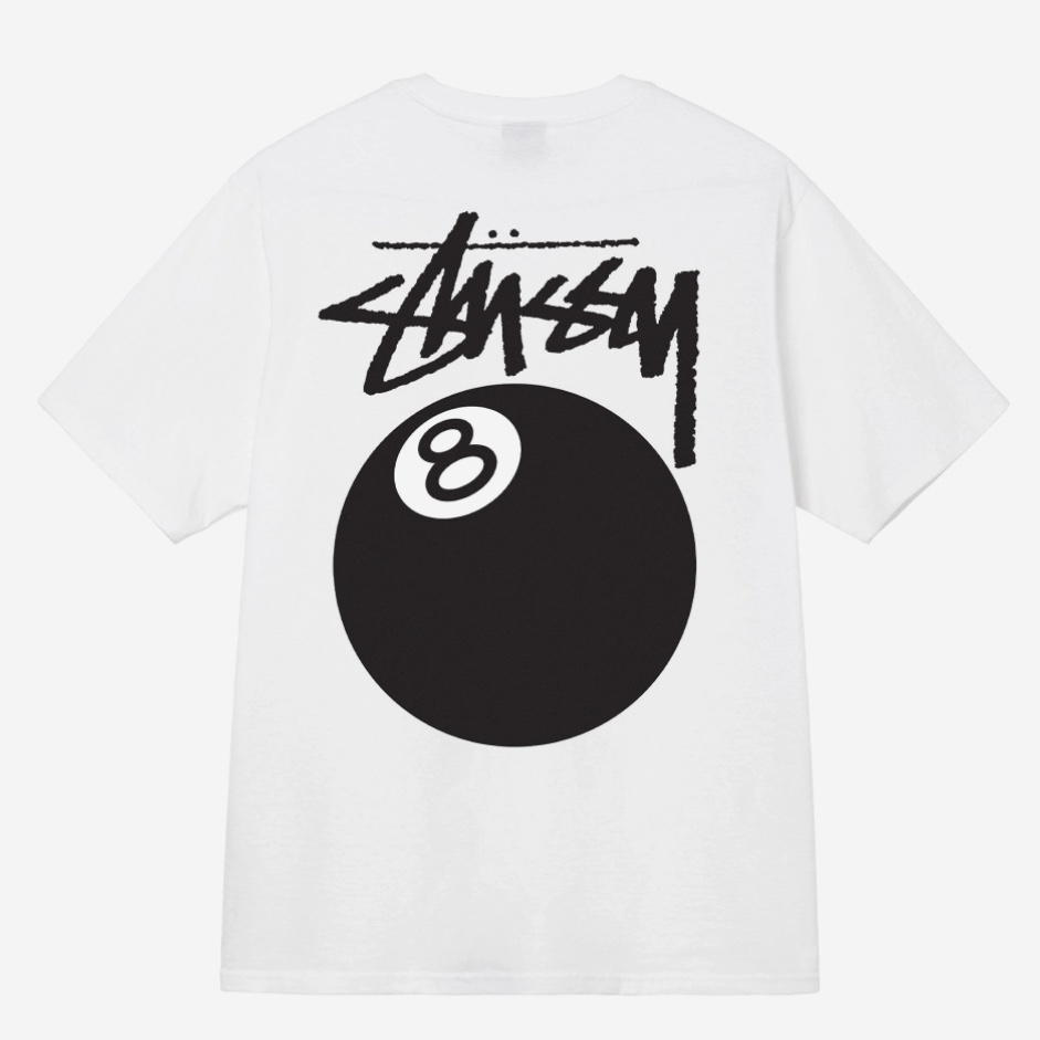 Stussy Basic Stussy LS T-Shirt Black 2023, Stussy 8 Ball T-Shirt White - 22SS 착용 스타일 - 2