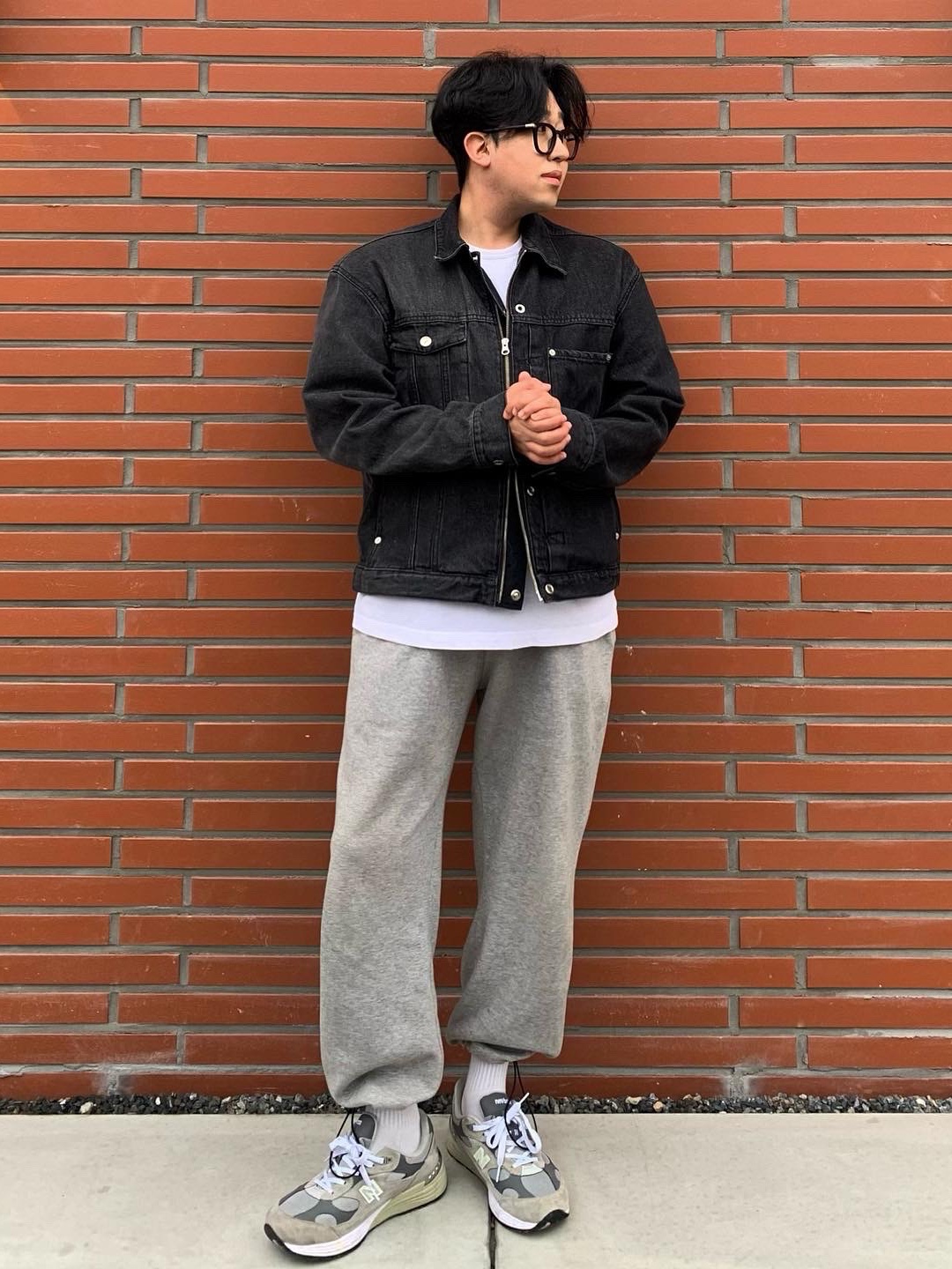 New Balance 992 Made in USA Grey - D Standard 착용 스타일 - 1