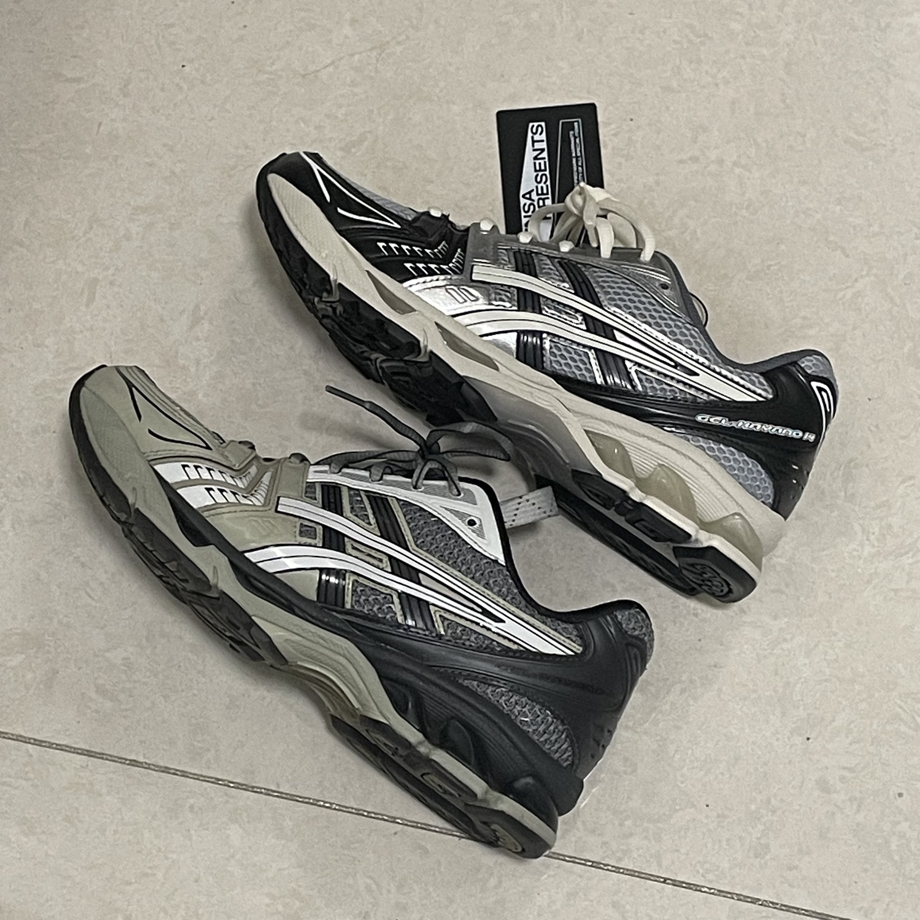 Asics Gel-Kayano 14 Black Glacier Grey, Asics UB1-S Gel-Kayano 14 Piedmont Grey 착용 스타일