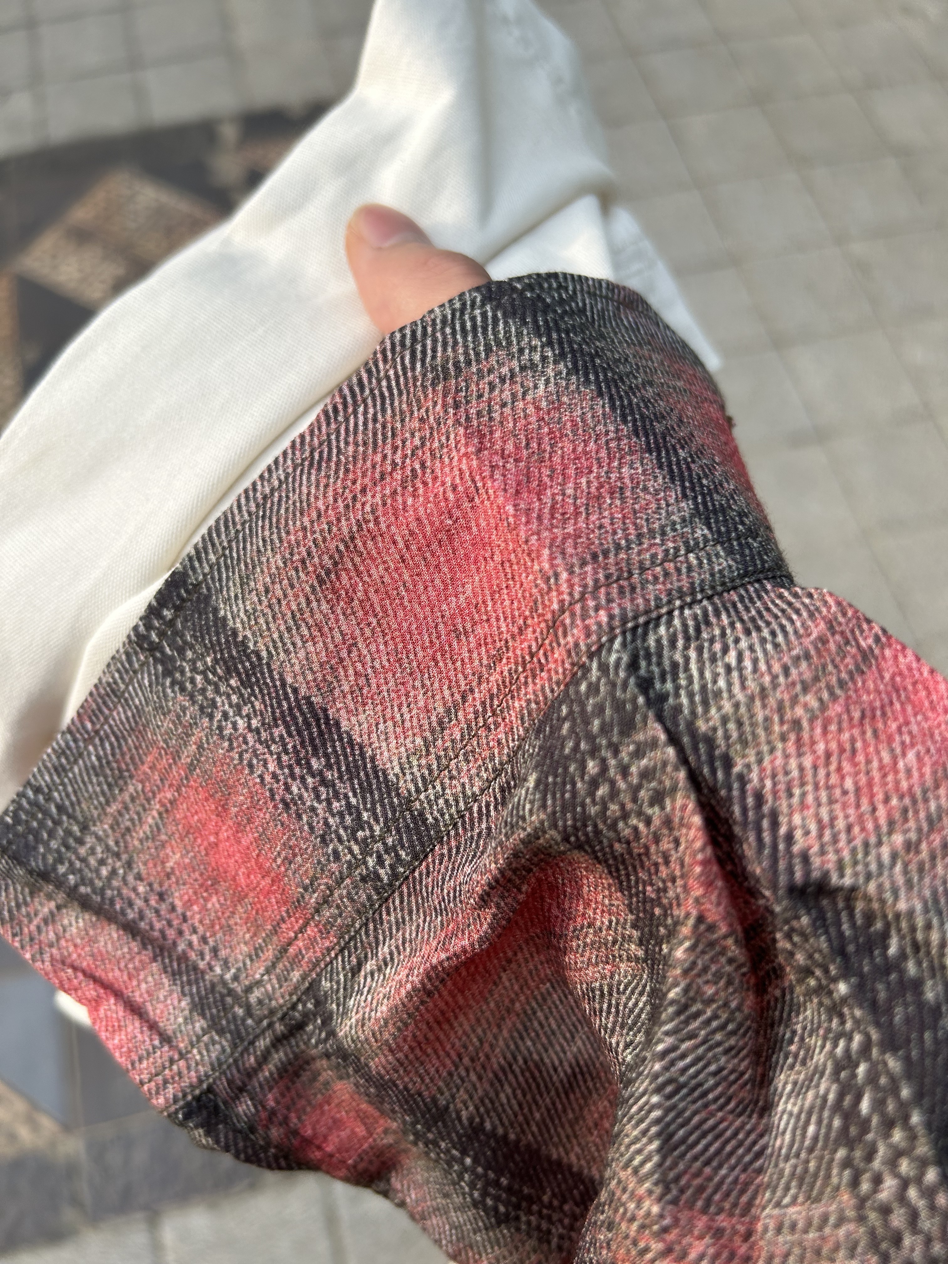 Our Legacy Borrowed Shirt Big Lumbercheck Print 착용 스타일