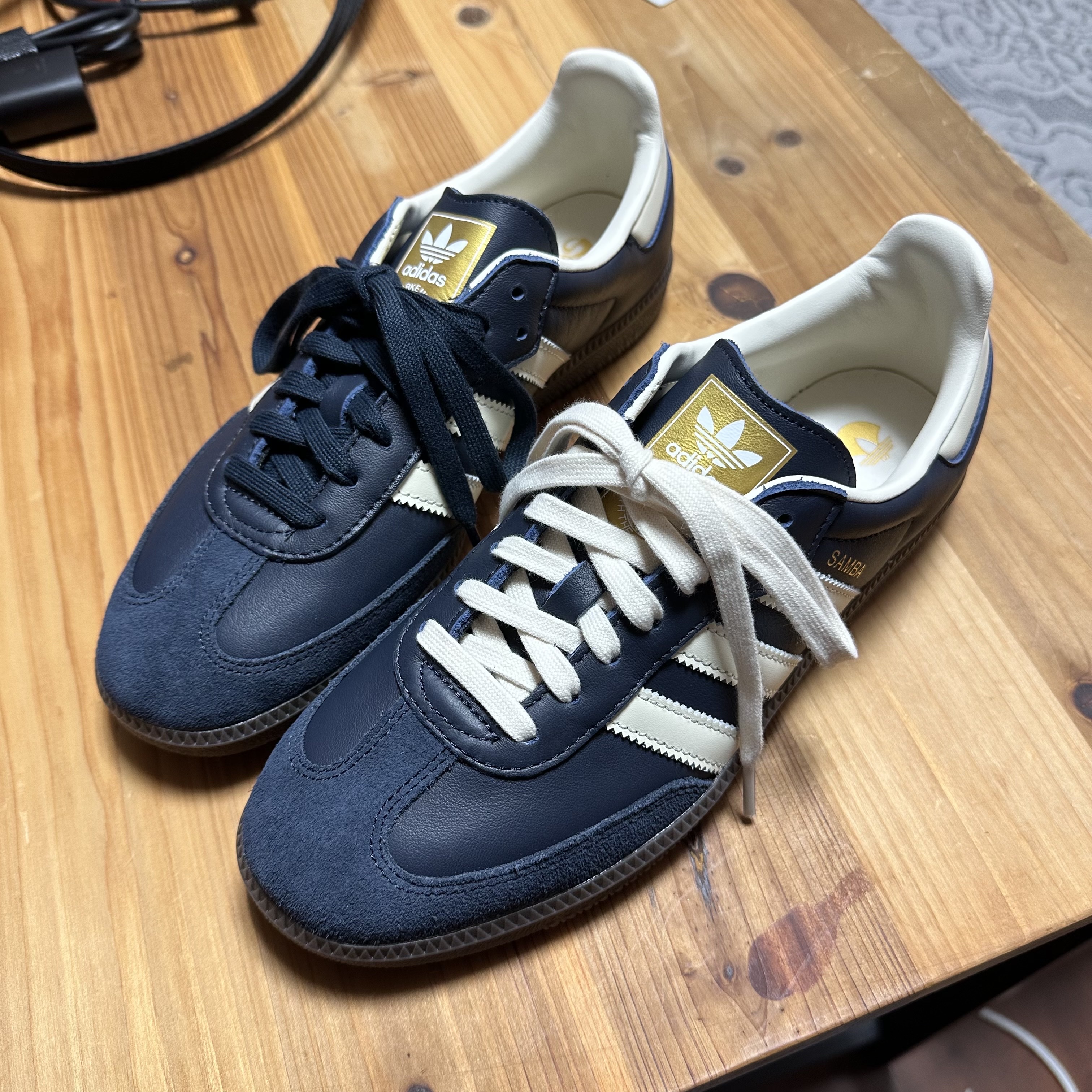 Adidas Samba OG Night Navy Cream White 착용 스타일