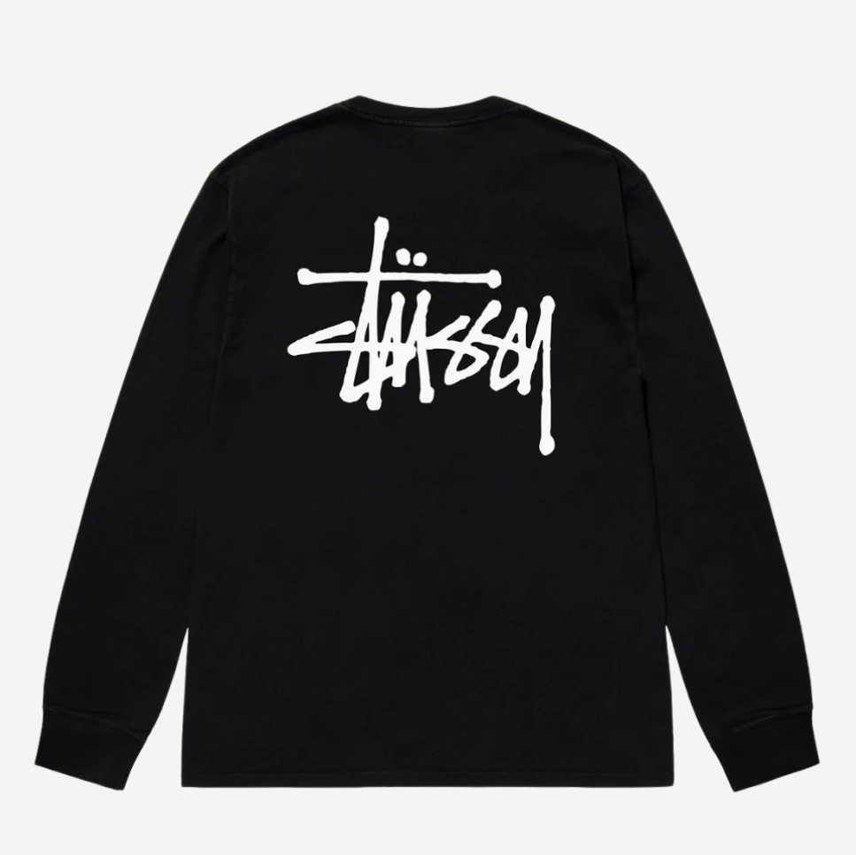 Stussy Basic Stussy LS T-Shirt Black 2023, Stussy 8 Ball T-Shirt White - 22SS 착용 스타일 - 1