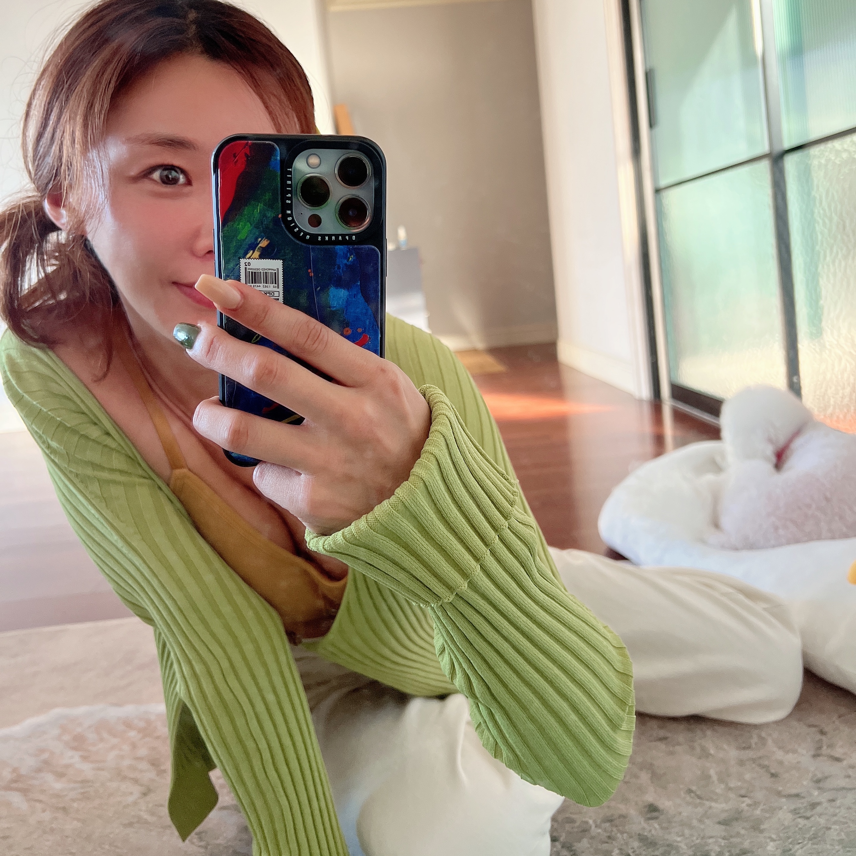 (W) Jacquemus La Maille Pralu Longue Seamless Cardigan Green ์ฐฉ์ฉ ์คํ์ผ - 2