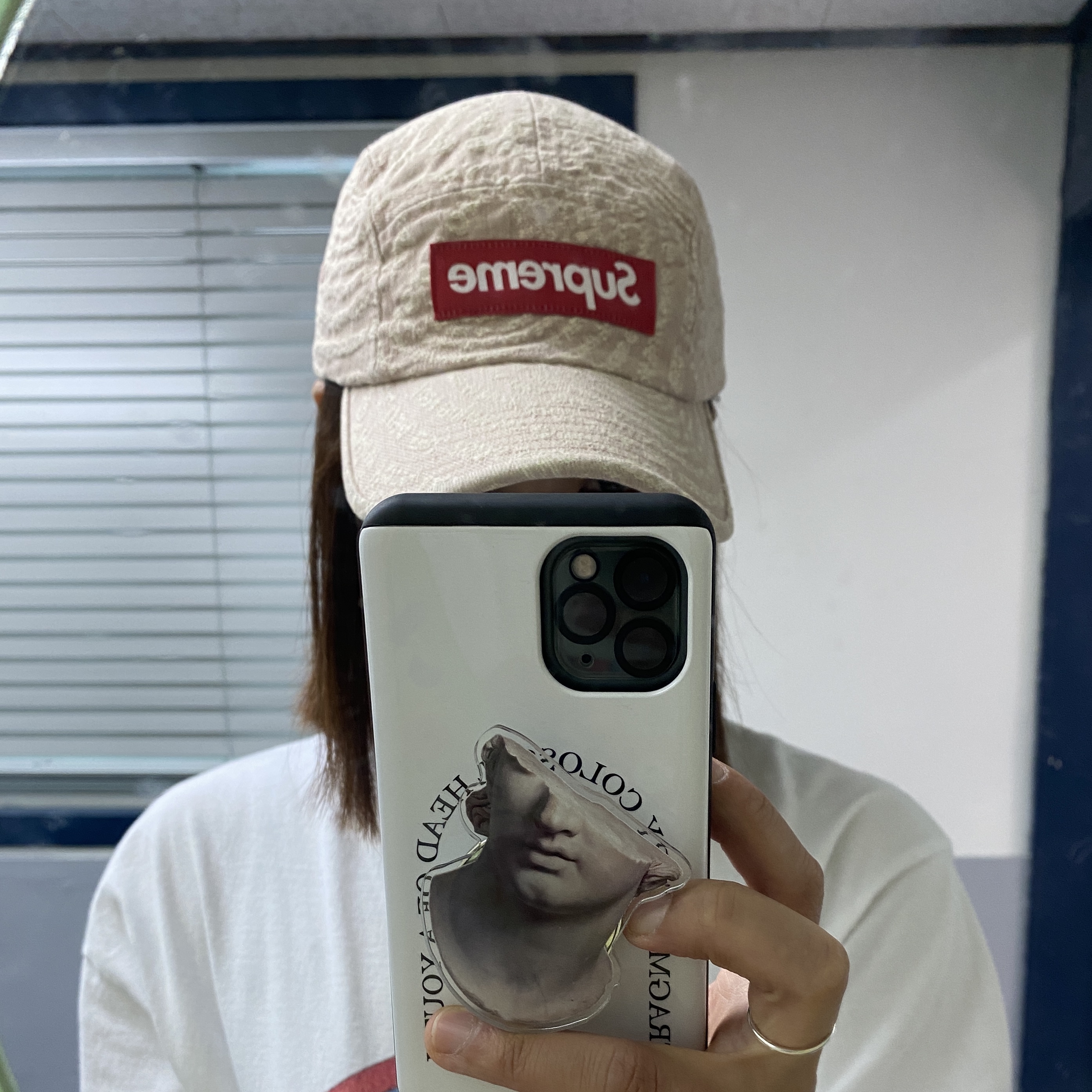 Supreme Circles Jacquard Denim Camp Cap Brown - 21FW, (W) Clarks Wallabee Maple Suede 착용 스타일 - 1