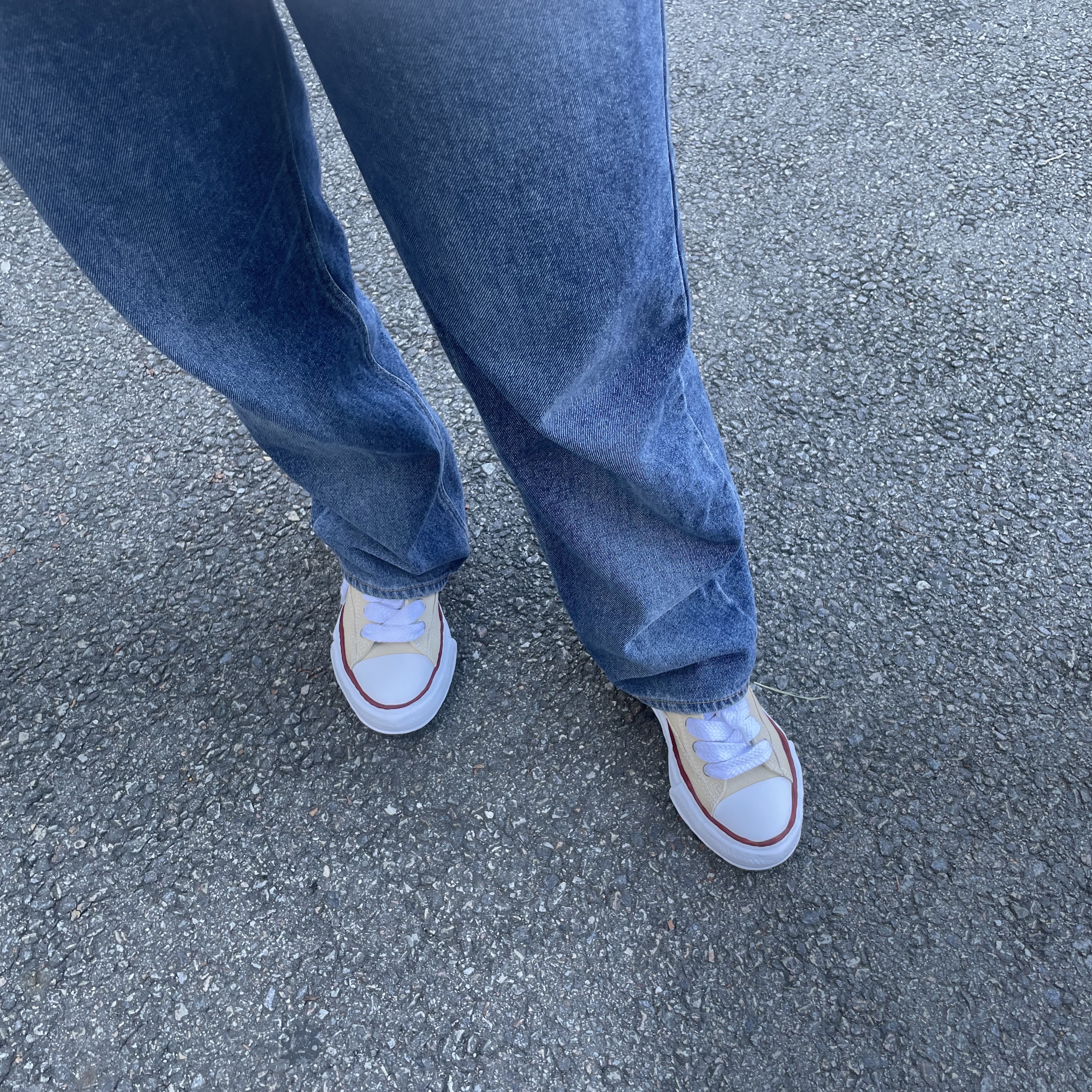 Maison Mihara Yasuhiro Peterson OG Sole Canvas Low-top Sneakers Natural 착용 스타일