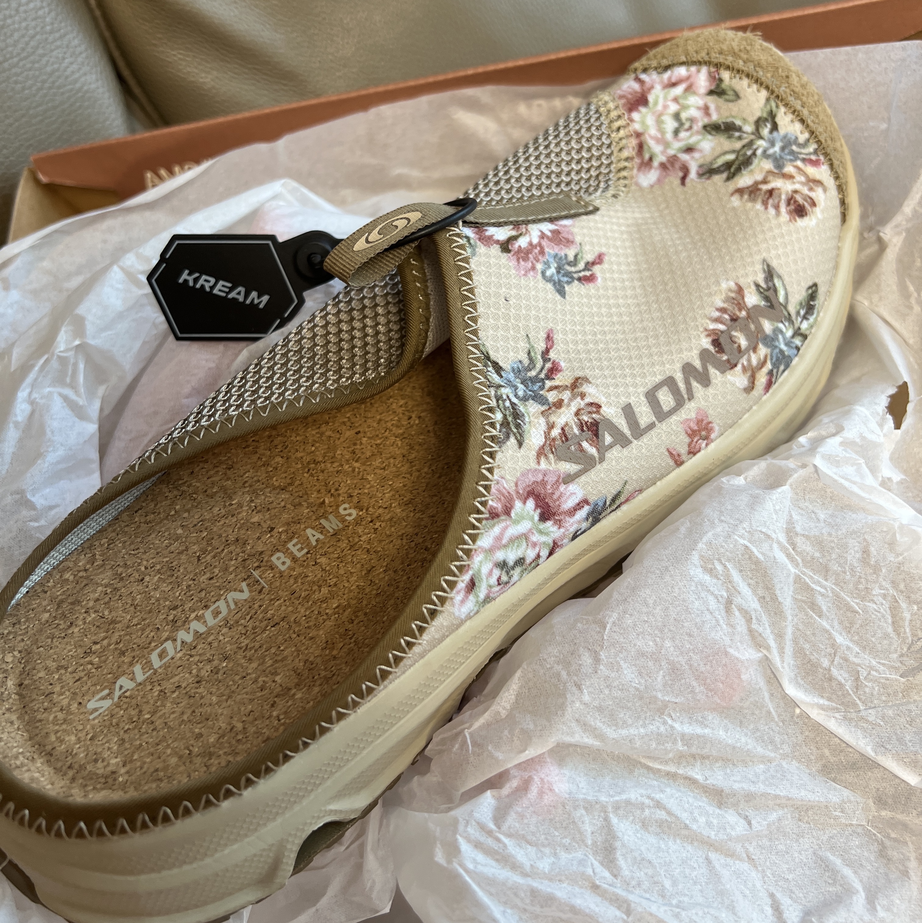 Salomon x Beams RX Slide 3.0 Safari 착용 스타일 - 3