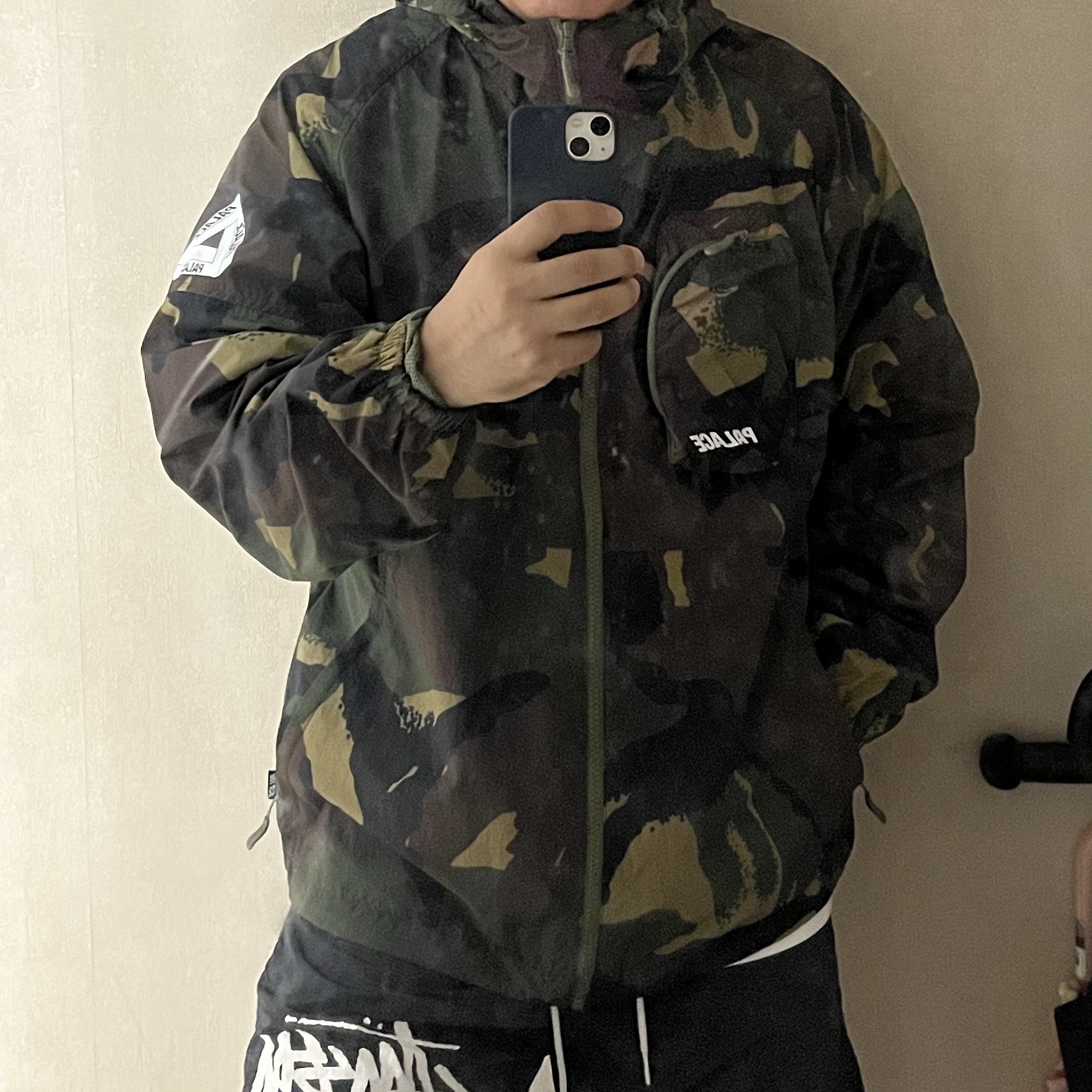 Palace Hooded Sheller Jacket Camo - 23FW 착용 스타일