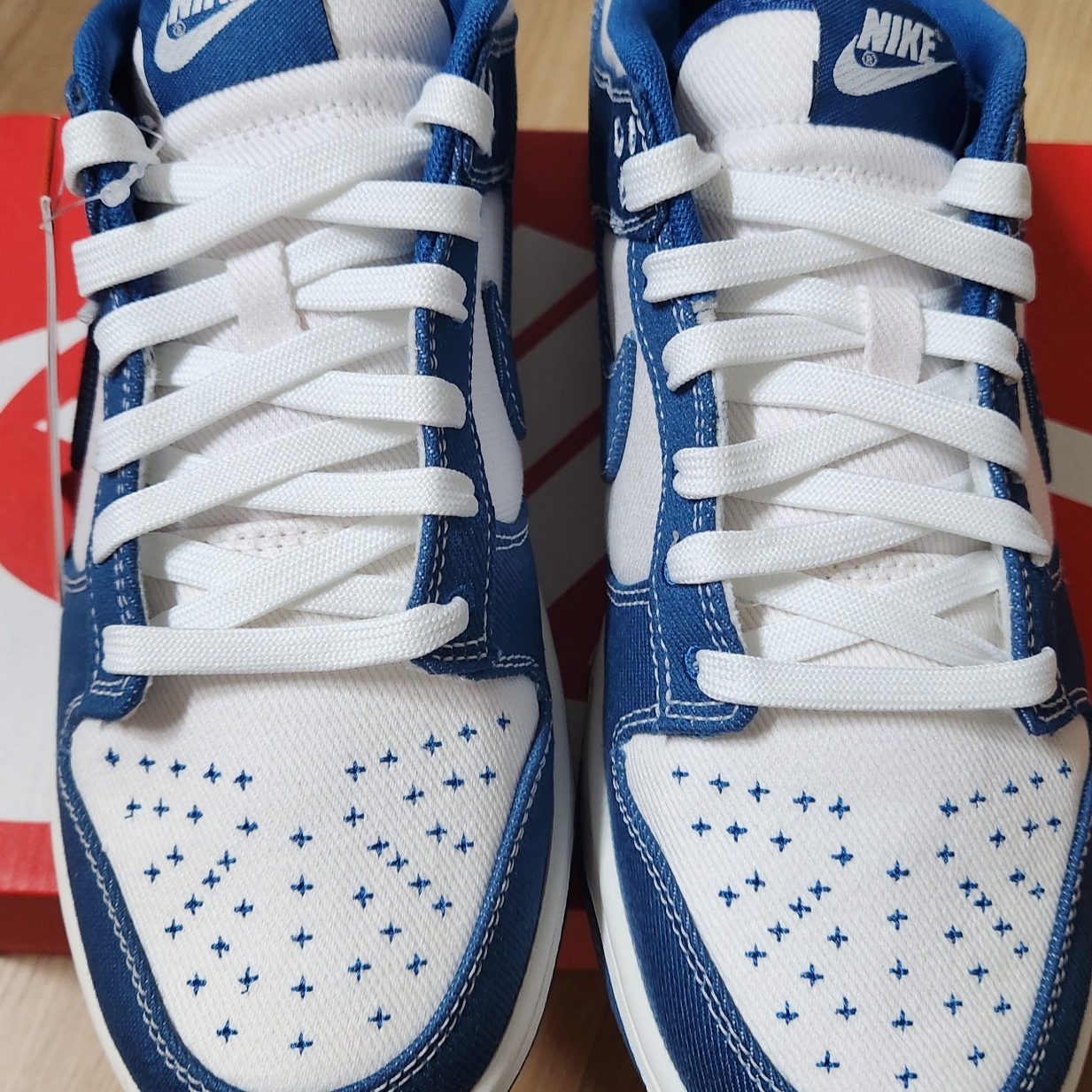 Nike Dunk Low Retro SE Industrial Blue 착용 스타일 - 1