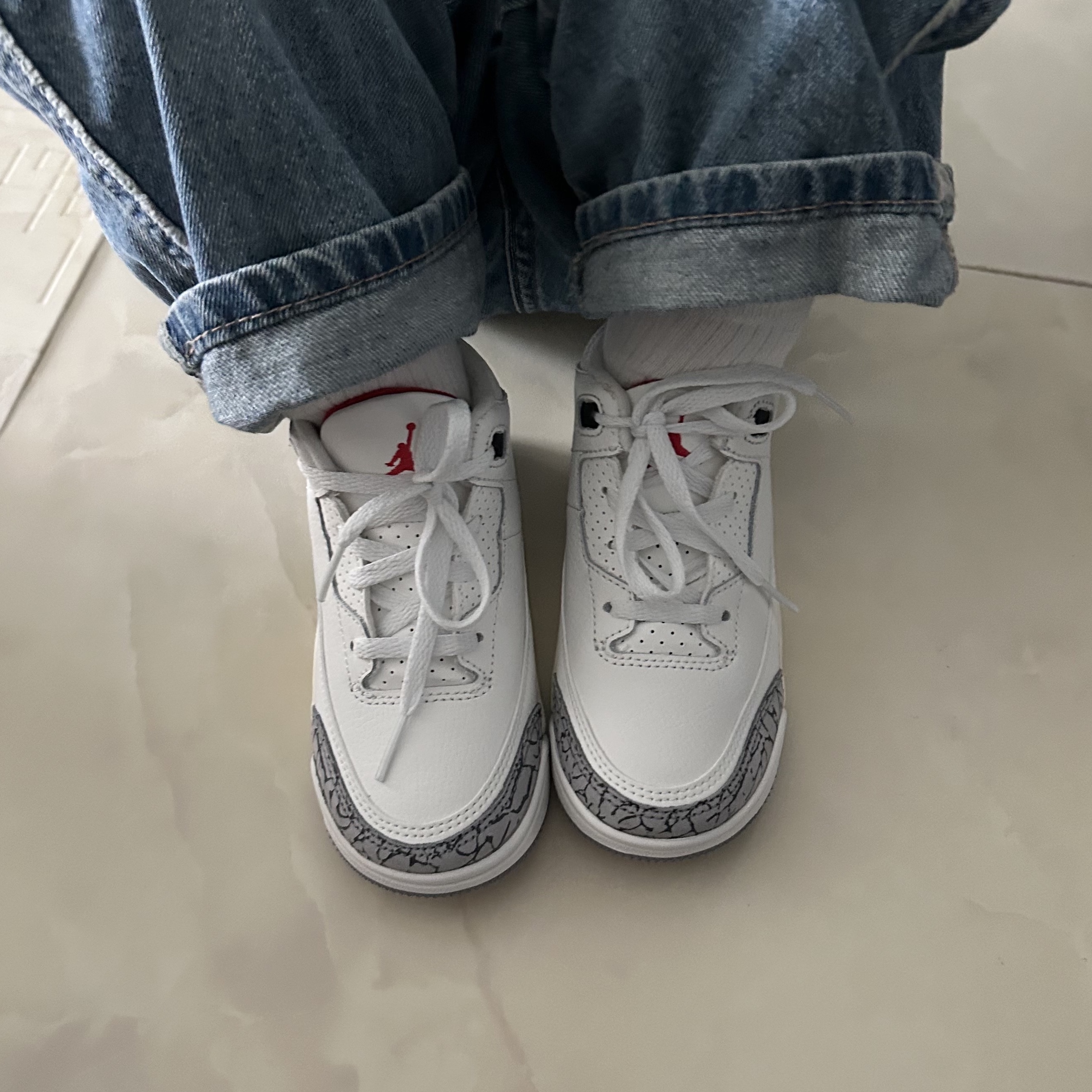 (TD) Jordan 3 Retro White Cement Reimagined 착용 스타일 - 4