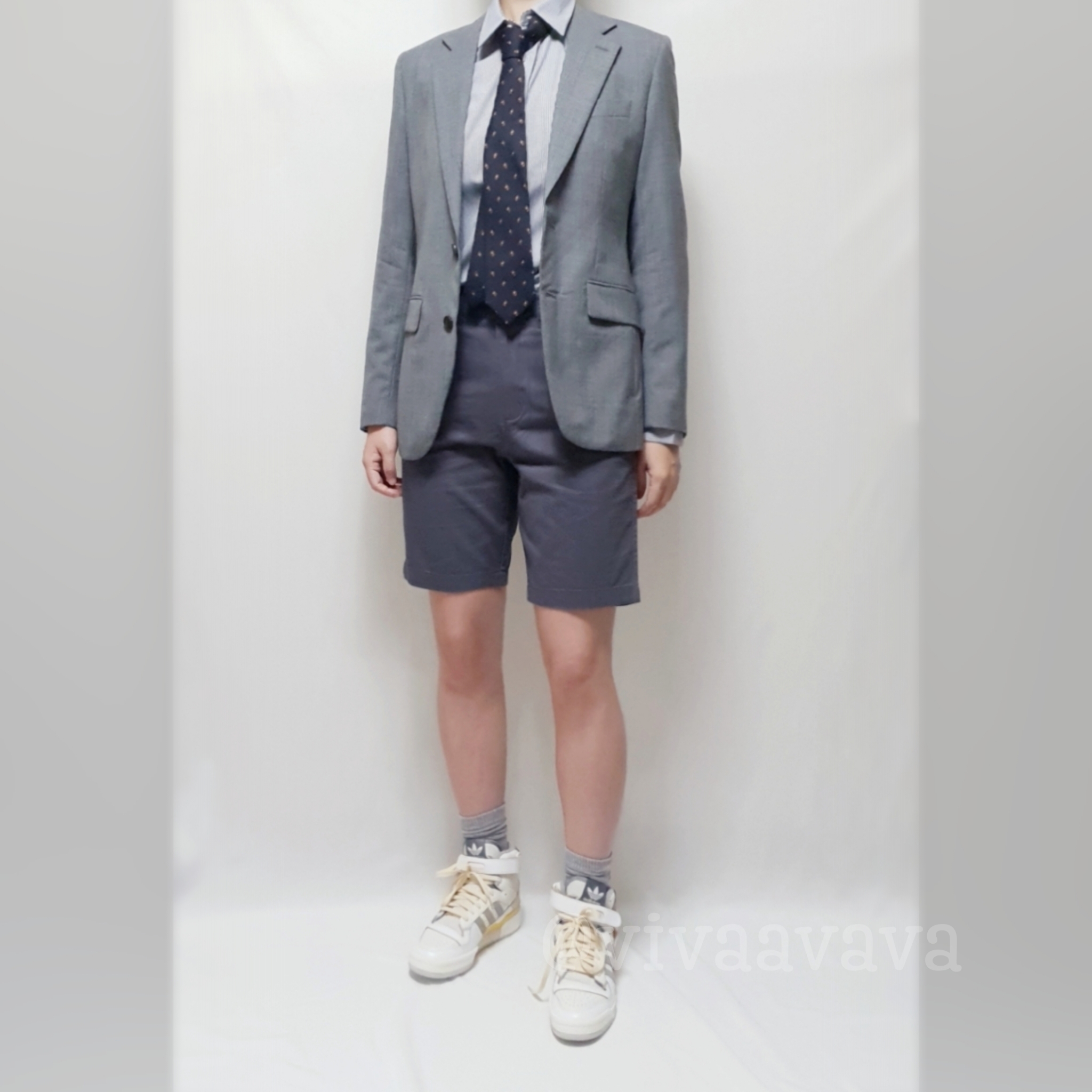 Adidas Forum 84 High White Grey Yellow 착용 스타일 - 2