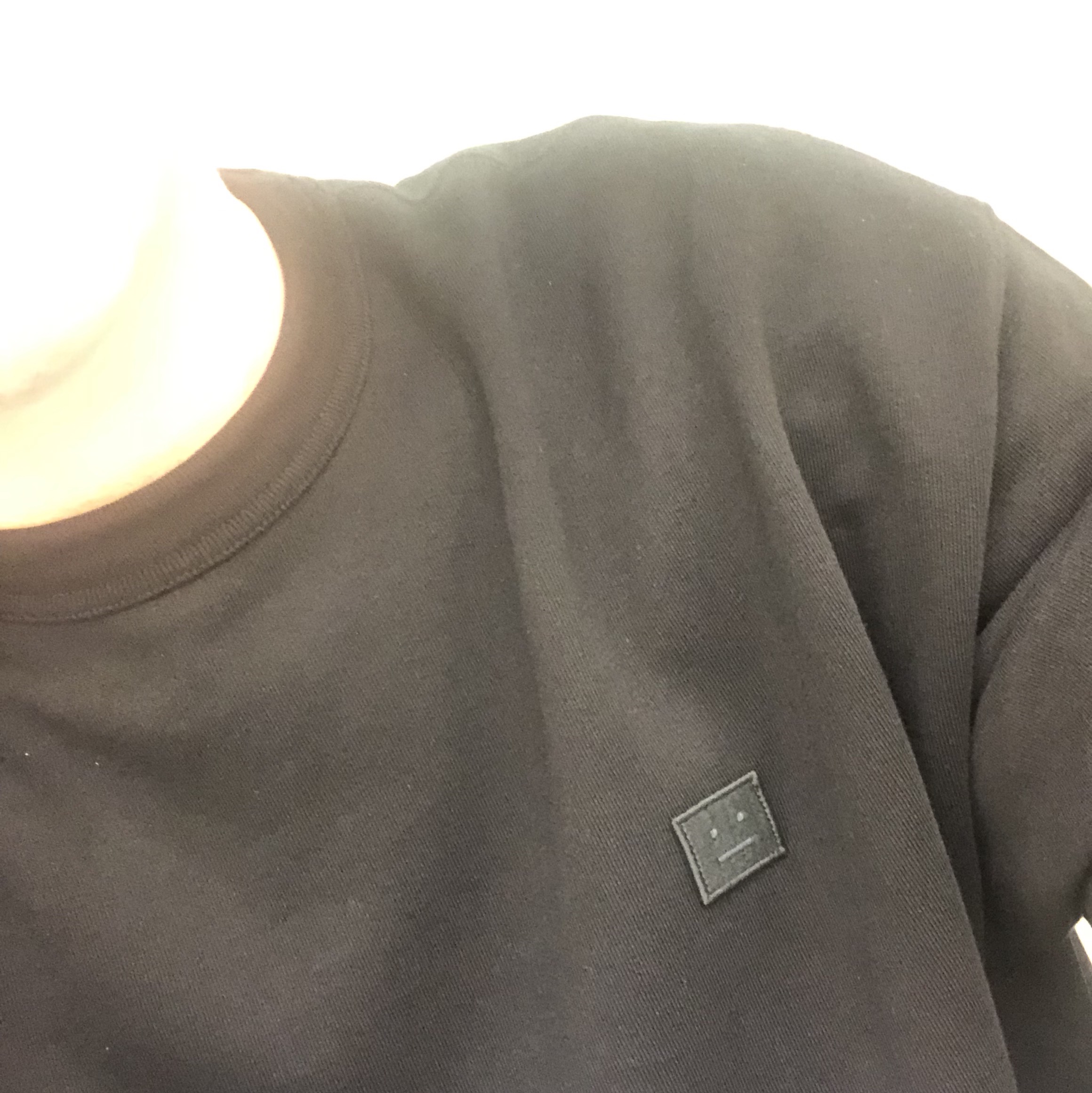 Acne Studios Fonbar Face Crewneck Sweatshirt Navy, Acne Studios Fonbar Face Crewneck Sweatshirt Black 착용 스타일