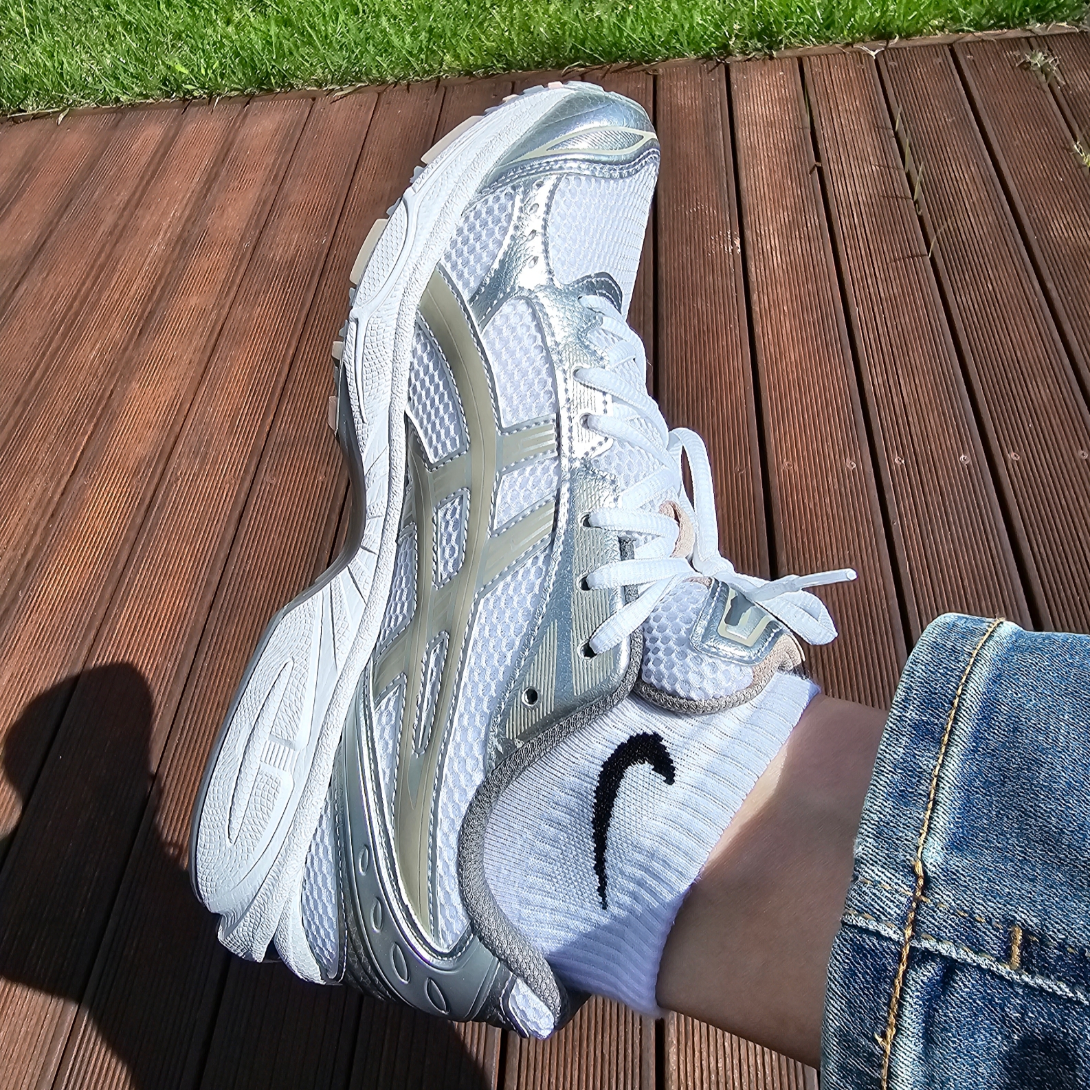 (W) Asics Gel-Kayano 14 White Moonrock 착용 스타일 - 2