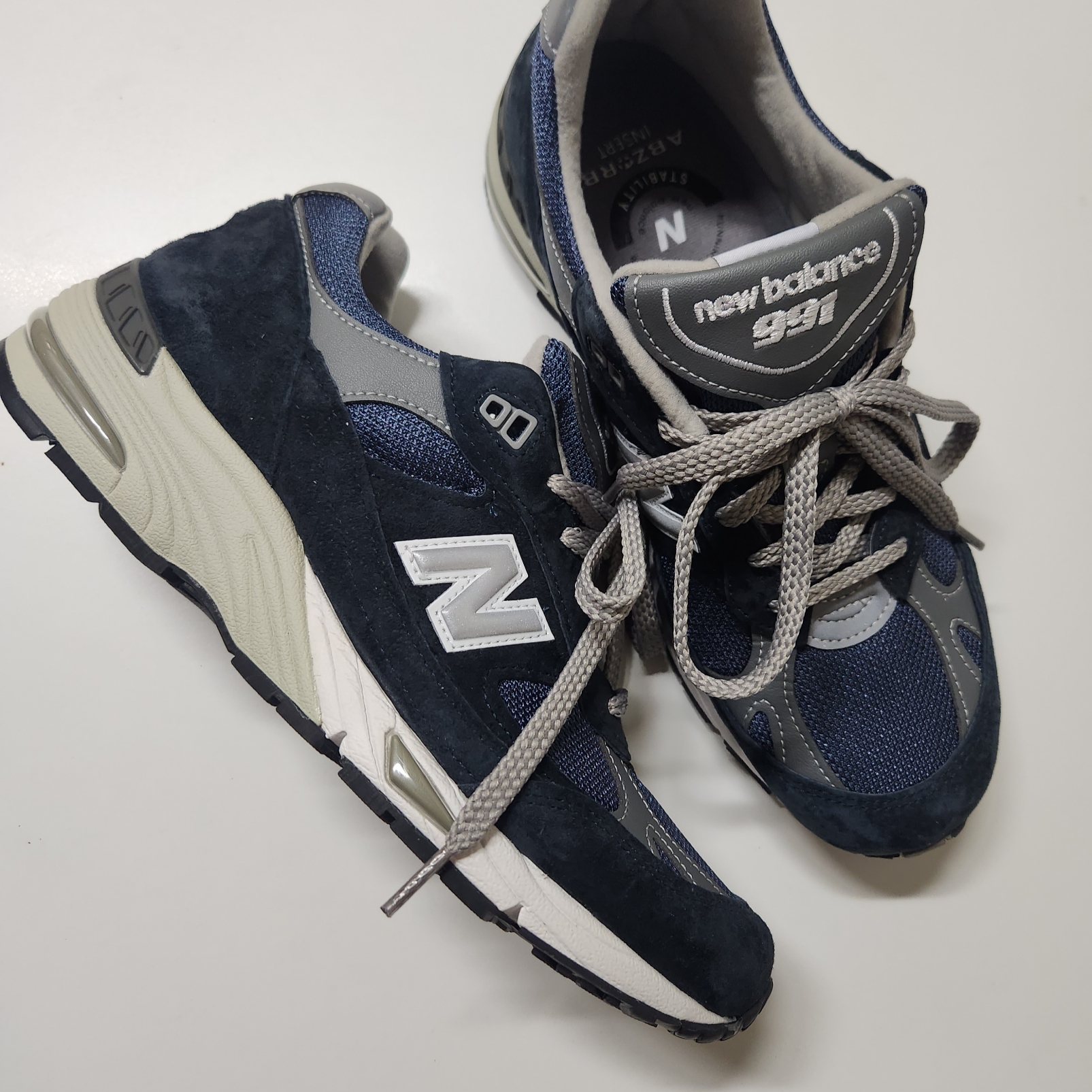 New Balance 991 Made in UK Navy 착용 스타일 - 1