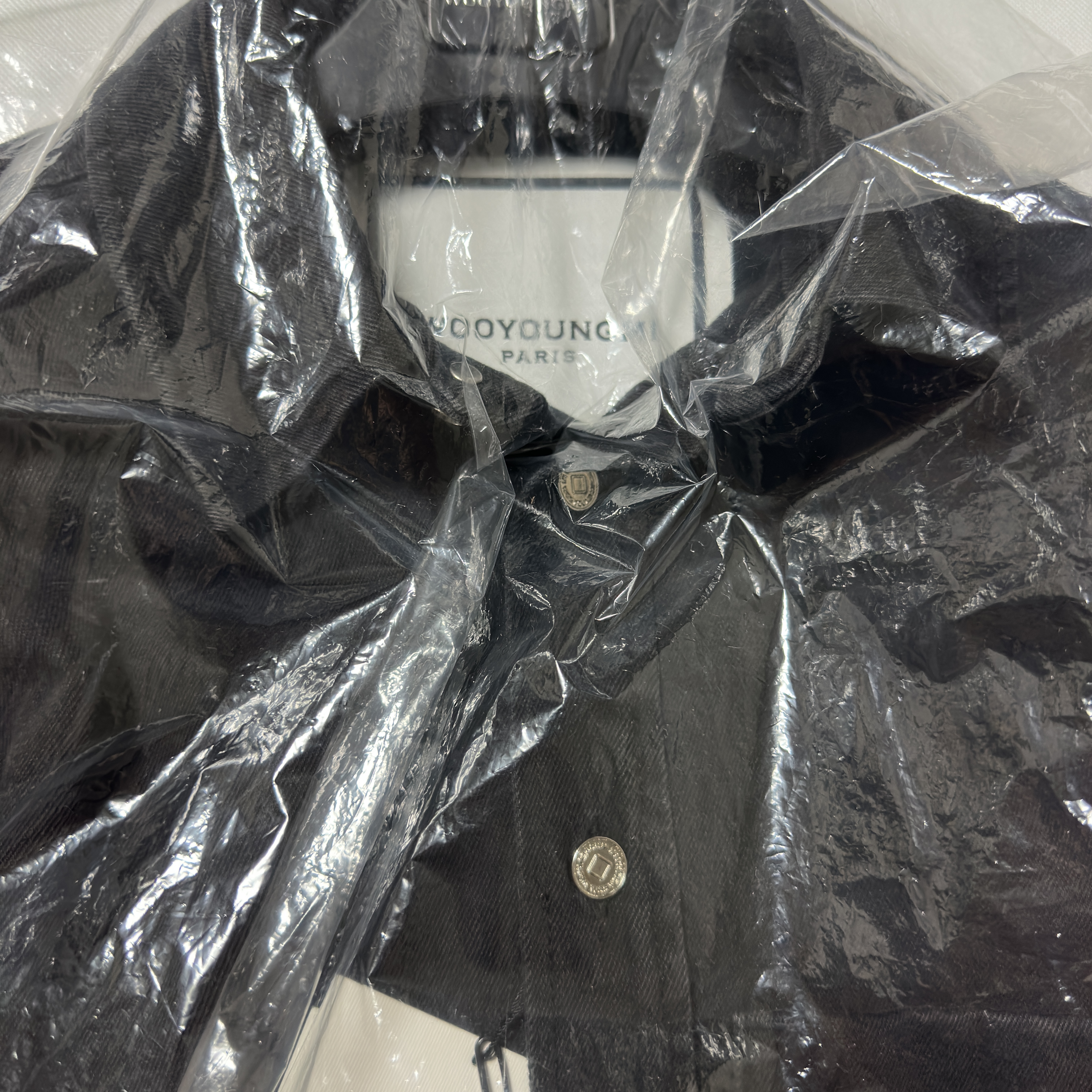 Wooyoungmi Denim Back Logo Shirt Black - 23SS 착용 스타일 - 2
