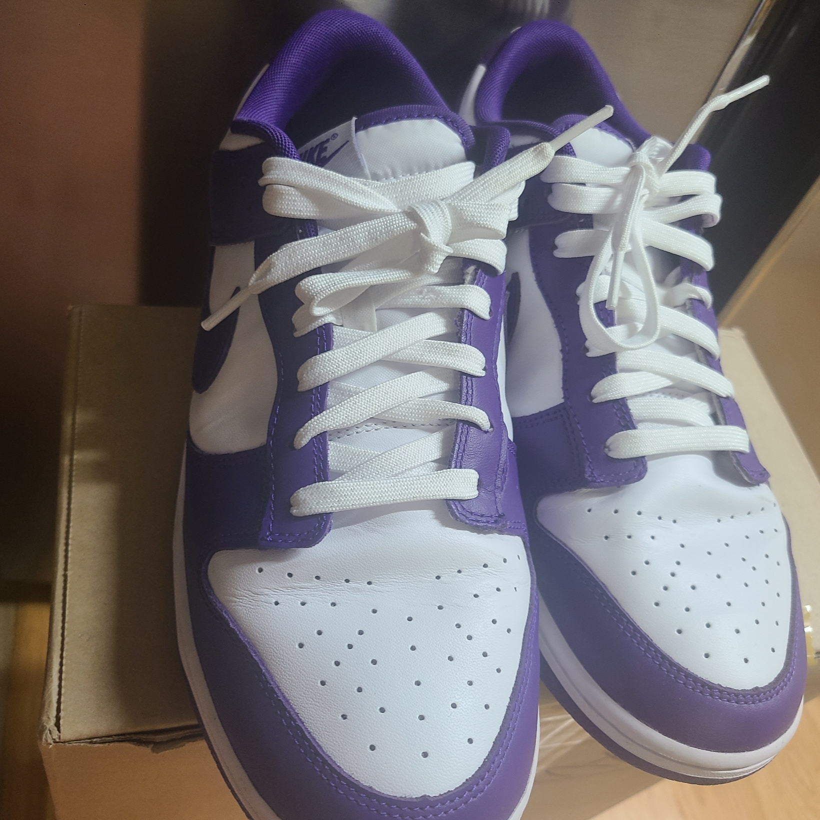 Nike Dunk Low Retro Championship Court Purple 착용 스타일