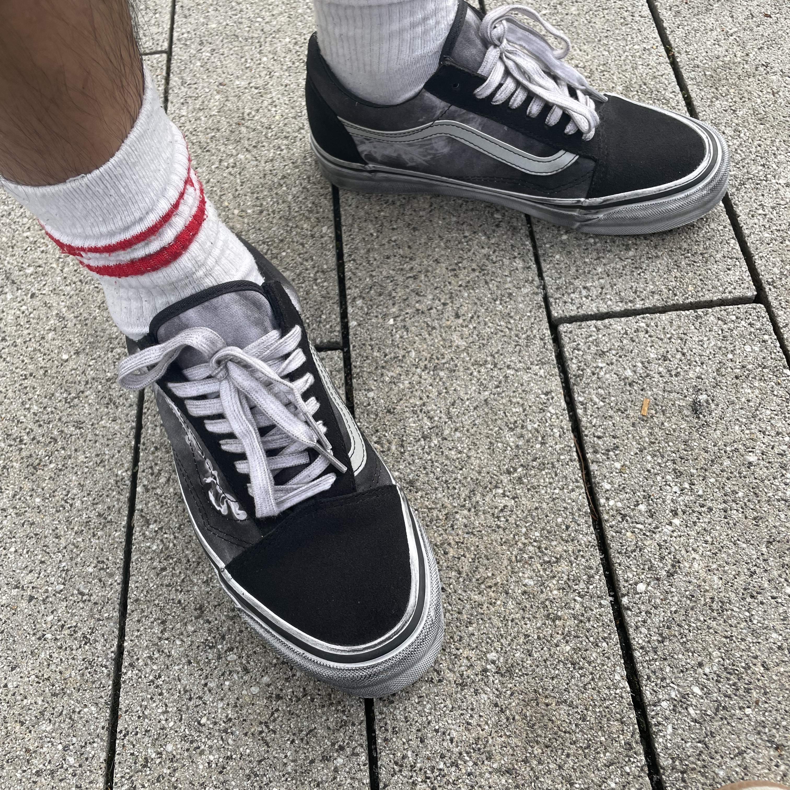 Vans ComfyCush Old Skool Black True white 착용 스타일 - 2