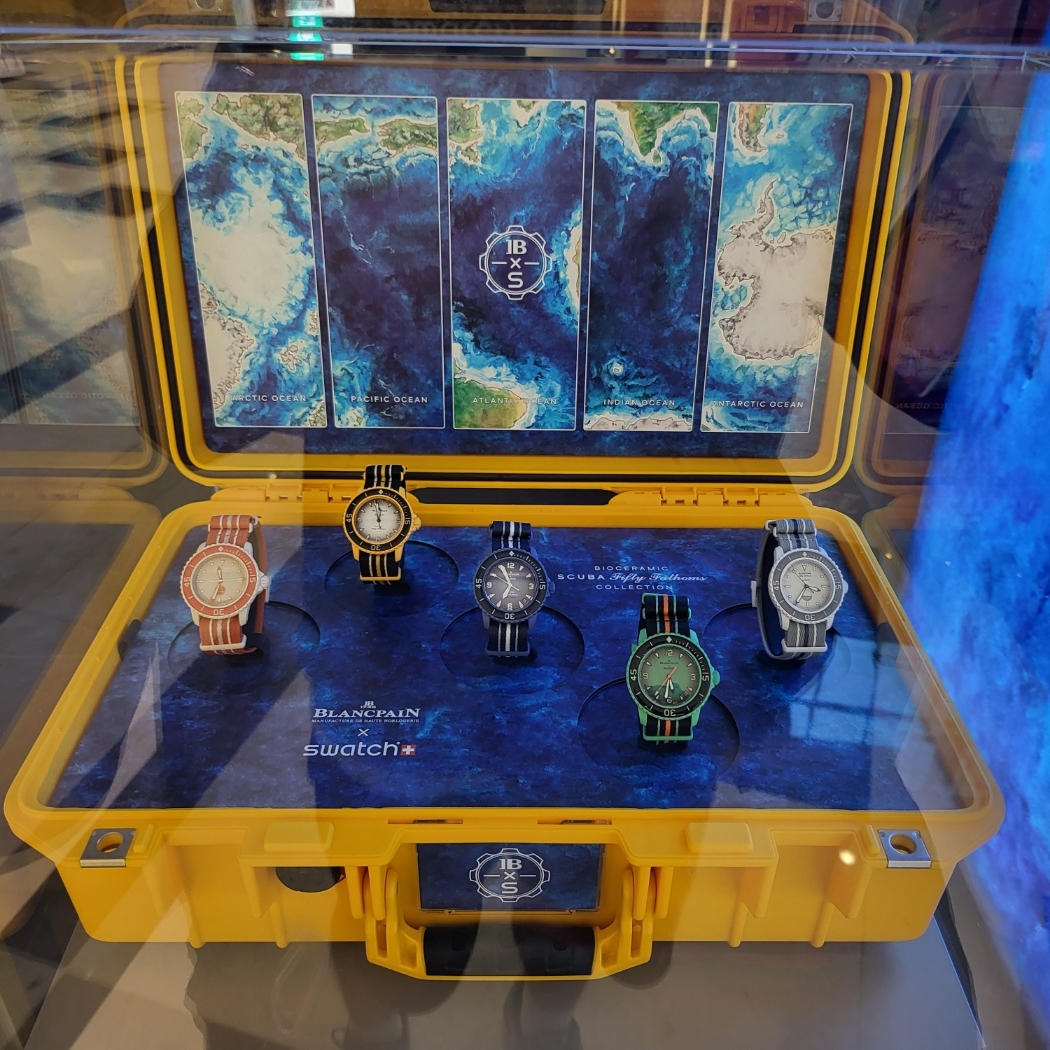 Swatch x Blancpain Bioceramic Antarctic Ocean, Swatch x Blancpain Bioceramic Indian Ocean 착용 스타일