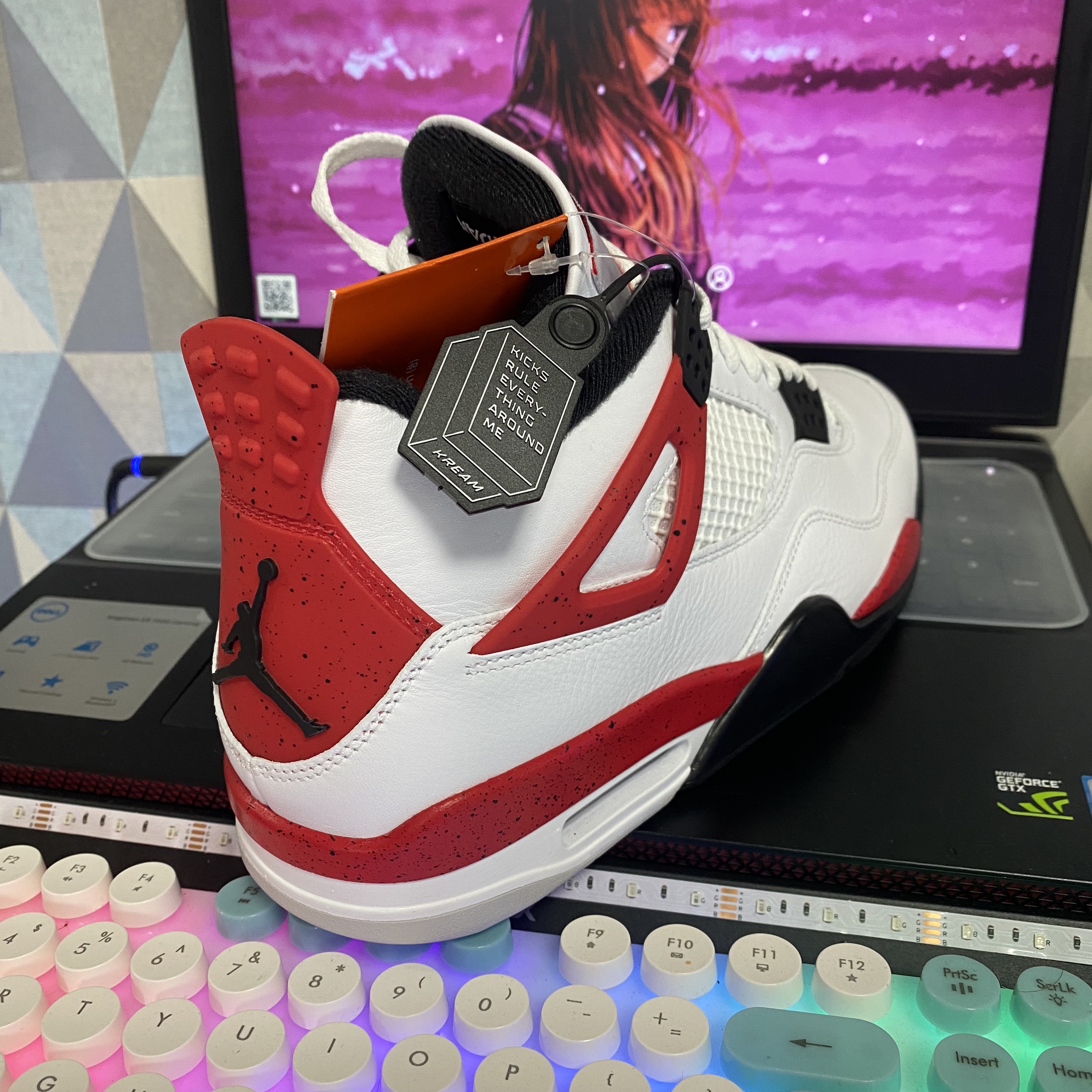 Jordan 4 Retro Red Cement, Jordan 4 Retro OG Fire Red 2020 착용 스타일 - 3