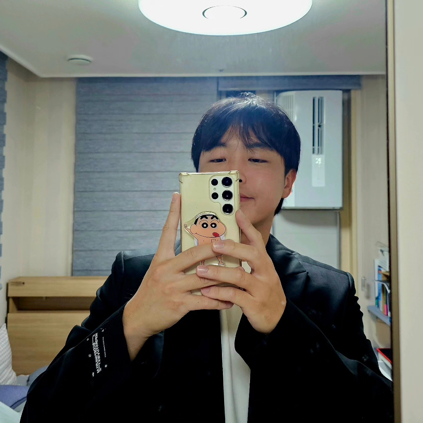 Zara x Ader Error Oversize Blazer Black 착용 스타일 - 1
