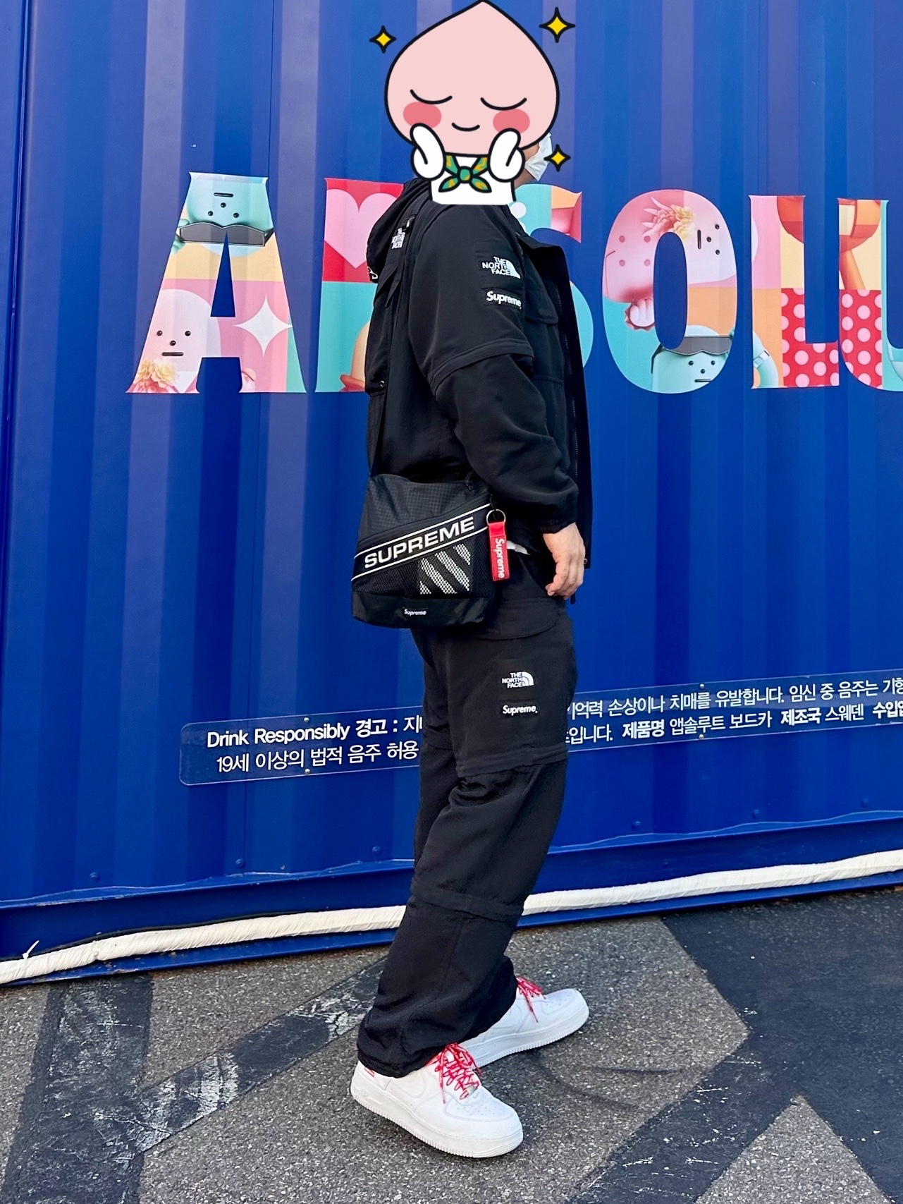Nike x Supreme Air Force 1 Low White, Supreme x The North Face Trekking Convertible Jacket Black - 22SS 착용 스타일
