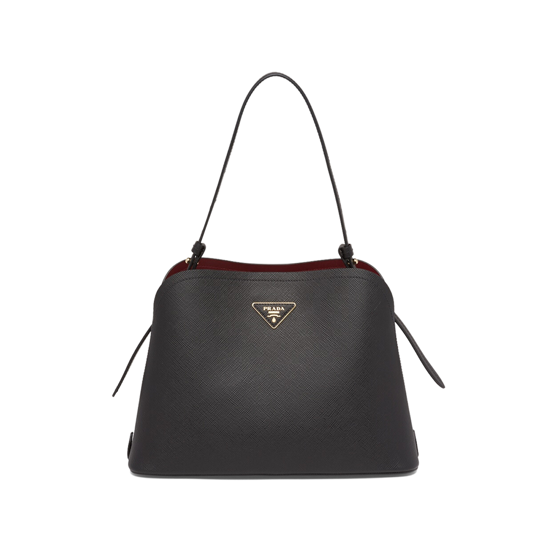 Prada Saffiano Leather Prada Matinee Bag Black Cerise 상세 이미지 1