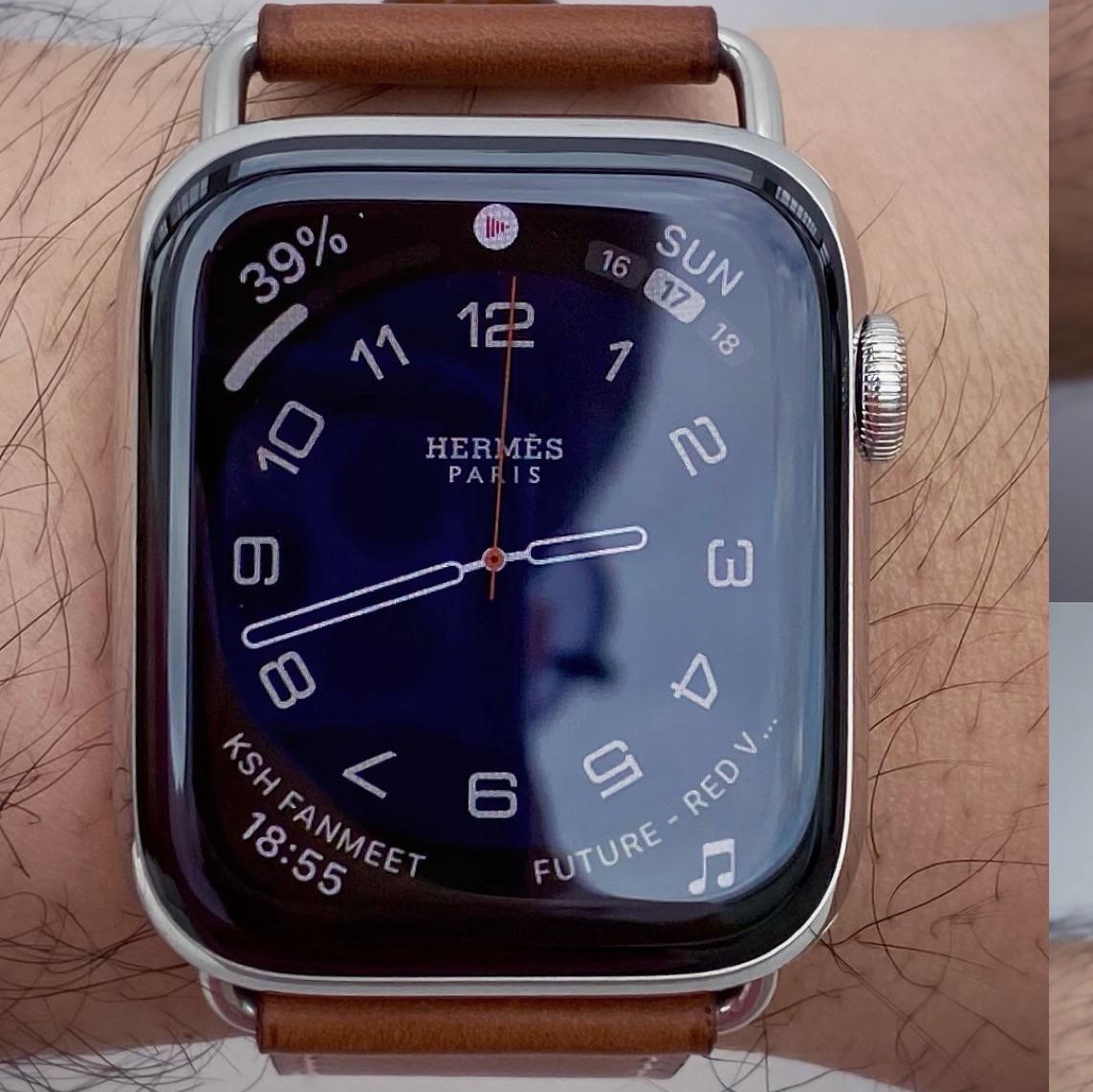 Apple Watch SE 2023 44mm Cellular Silver Aluminium Case with Sport Band S/M Storm Blue (Korean Ver.) 착용 스타일