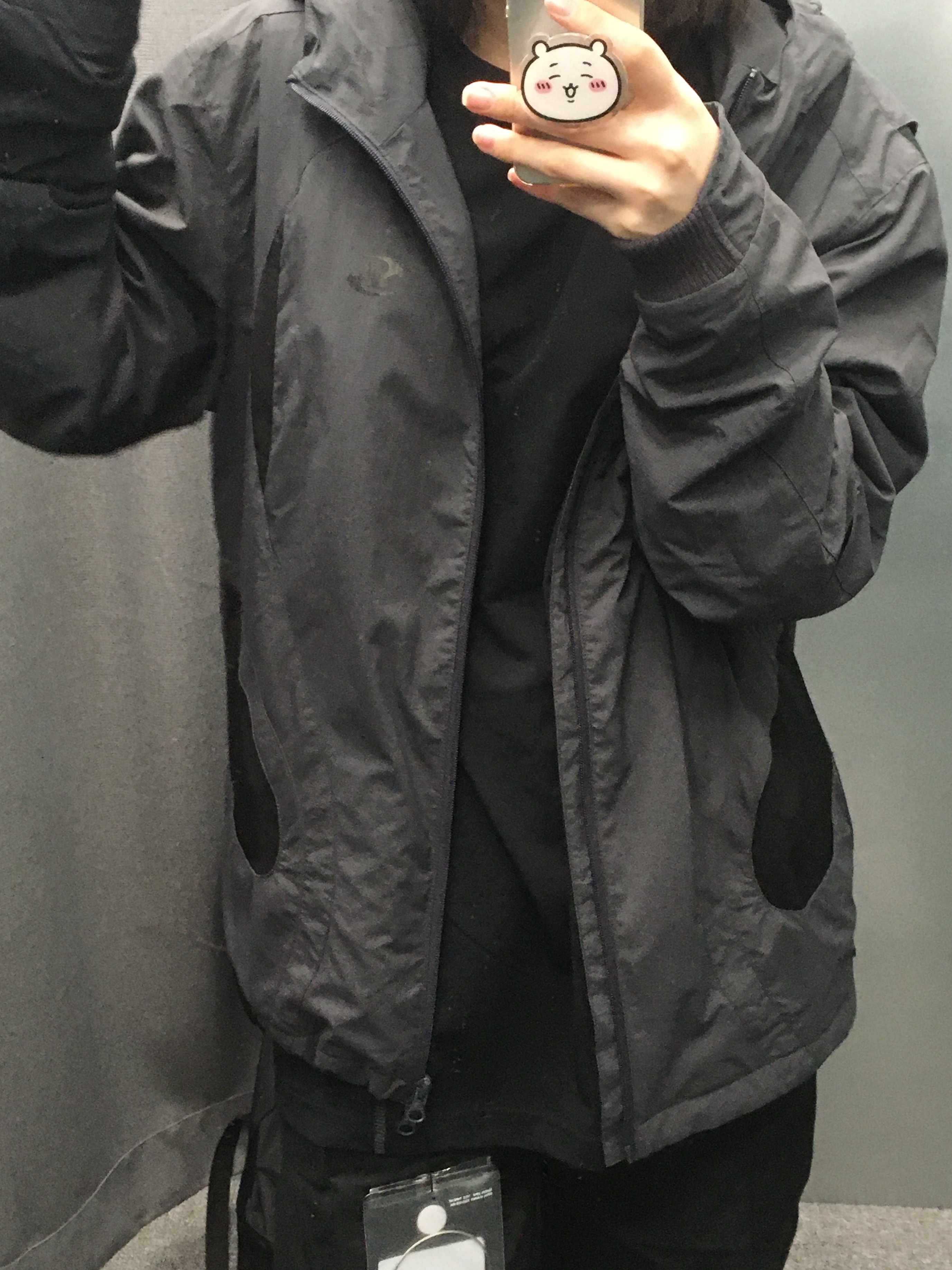 Sansan Gear Stitch Long Sleeves Black - 23FW, Sansan Gear Eclipse Pocket Jacket Blue Charcoal - 23FW 착용 스타일 - 3