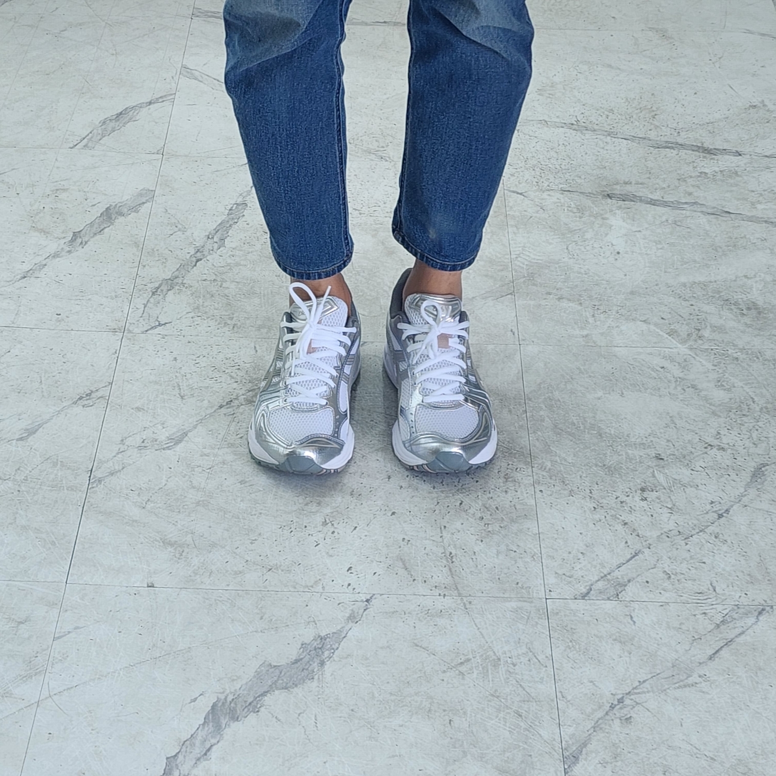 (W) Asics Gel-Kayano 14 White Moonrock 착용 스타일 - 2