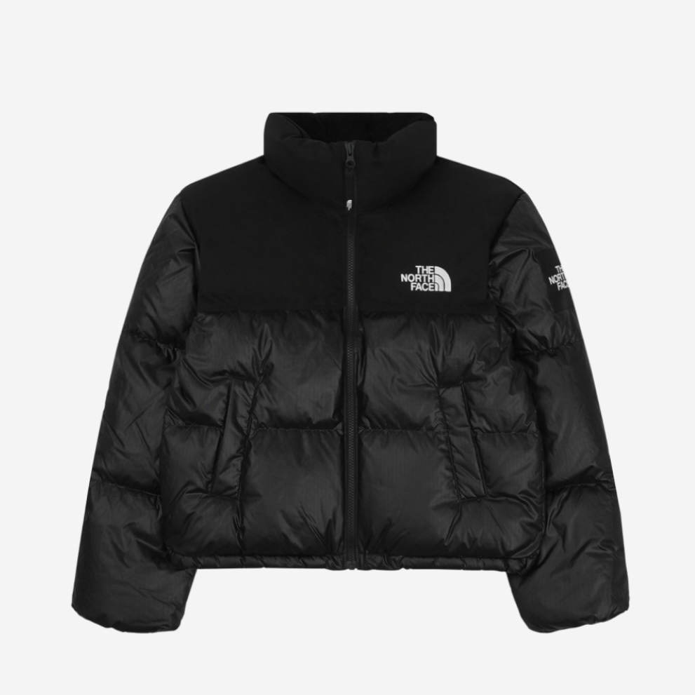 The North Face 1996 Eco Nuptse Jacket Black, (W) The North Face White Label Novelty Nuptse Down Jacket Black 착용 스타일 - 4