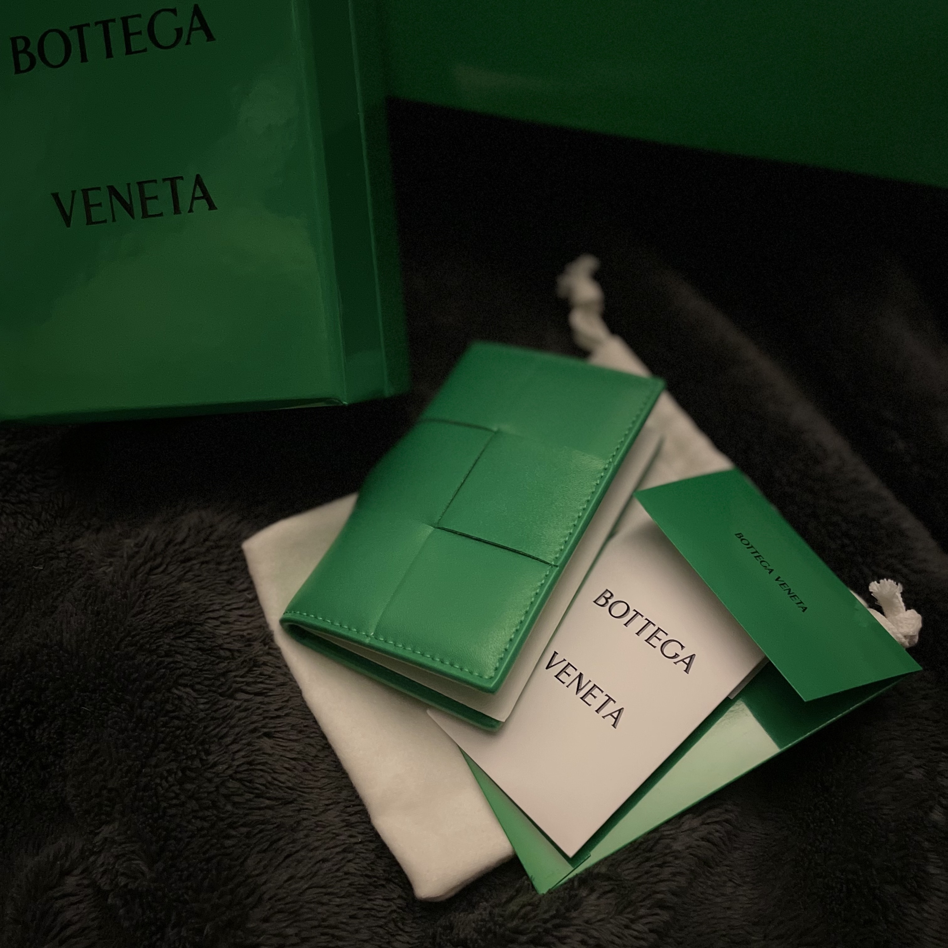 Bottega Veneta Flap Card Case Parakeet 착용 스타일