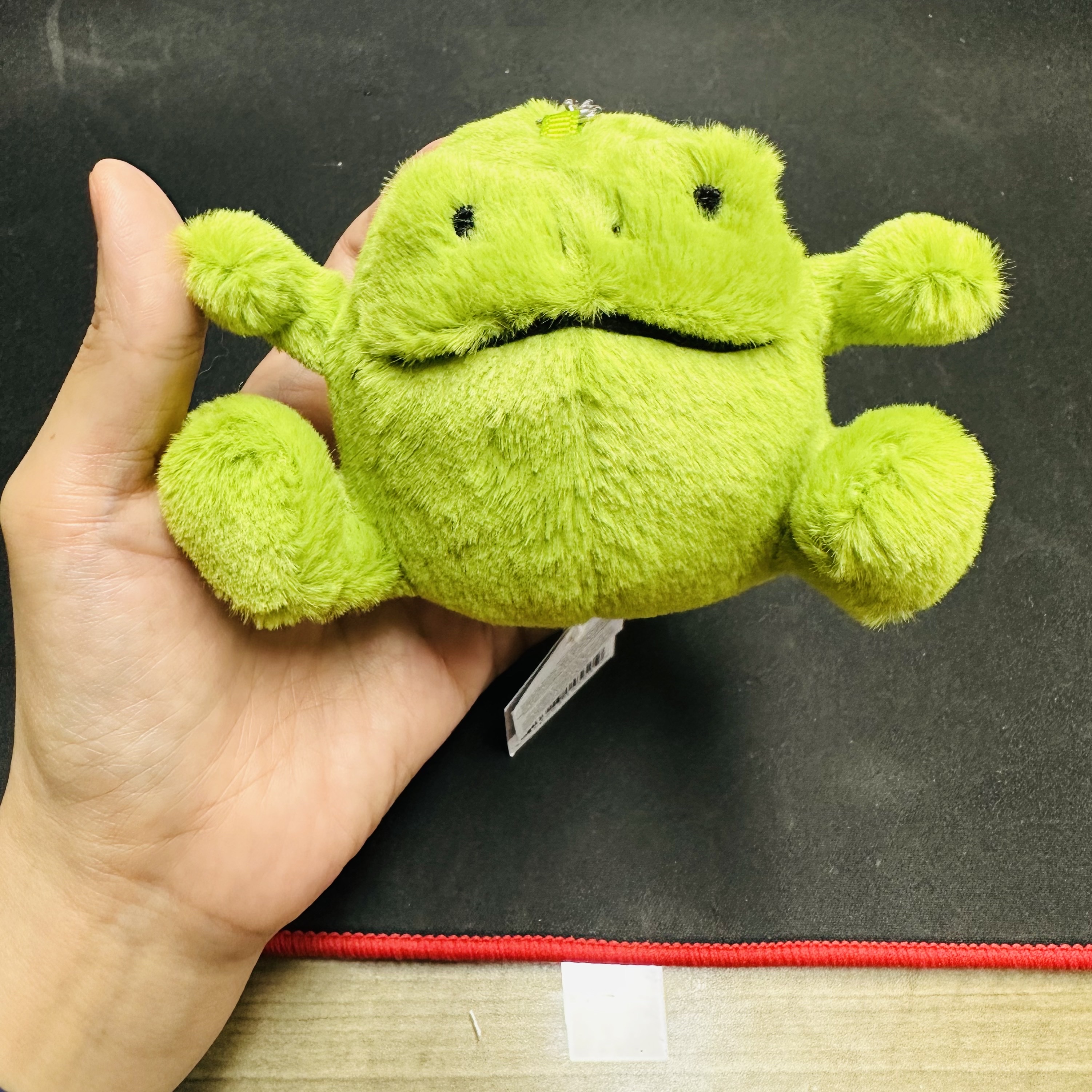 Jellycat Ricky Rain Frog Bag Charm Green, Chloe Woody Small Strap Tote Bag White Blue 착용 스타일 - 1