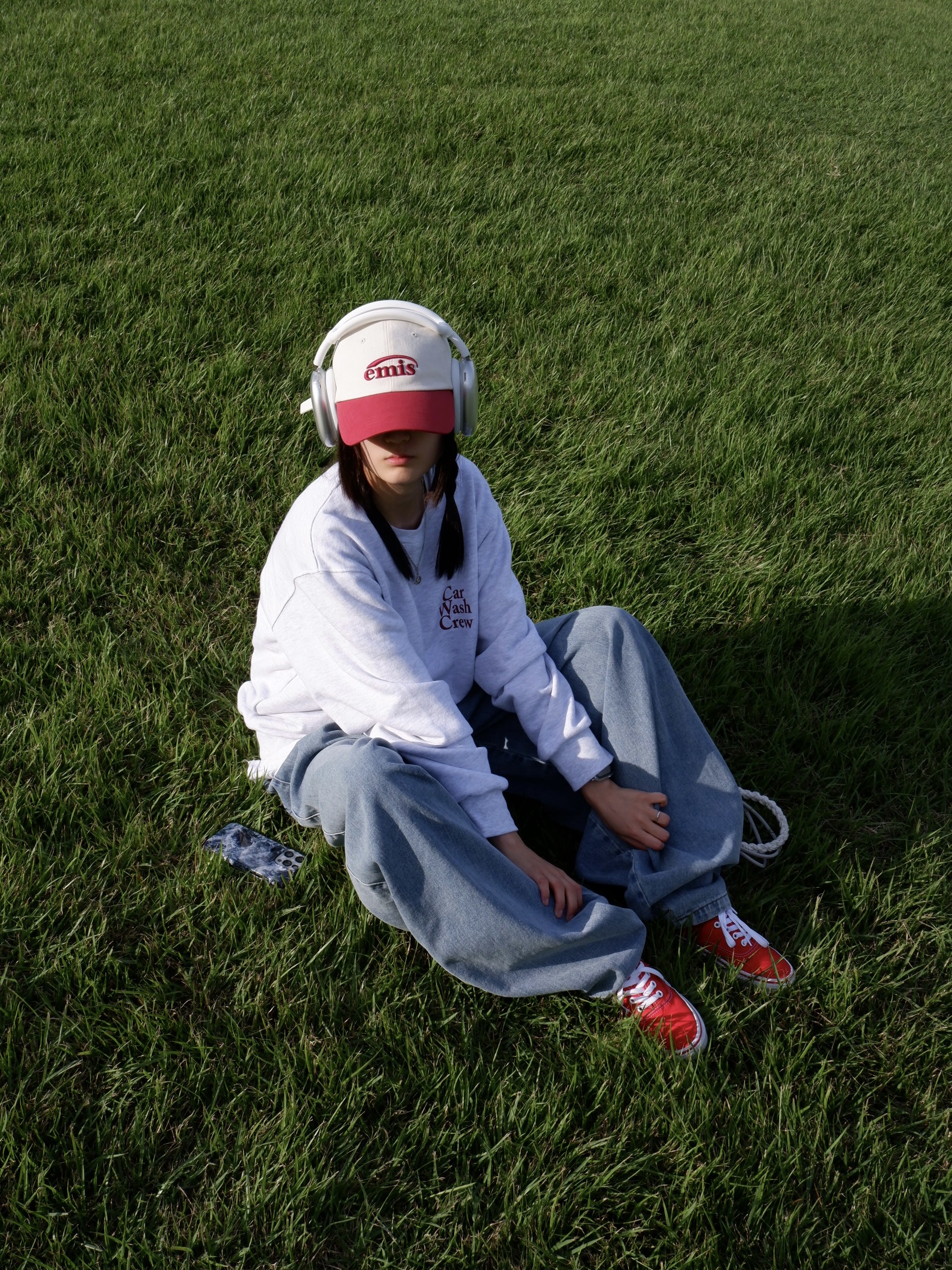 Emis New Logo Ball Cap Two Tone Red, Apple AirPods Max Lightning Silver (Korean Ver.) 착용 스타일 - 1
