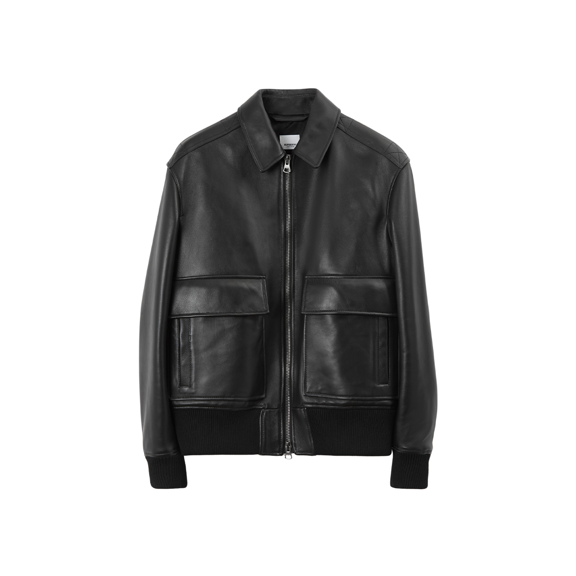 Burberry Leather Jacket Black 상세 이미지 1