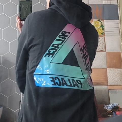 Palace Ombre Tri-Ferg Hood Black - 23SS 착용 스타일