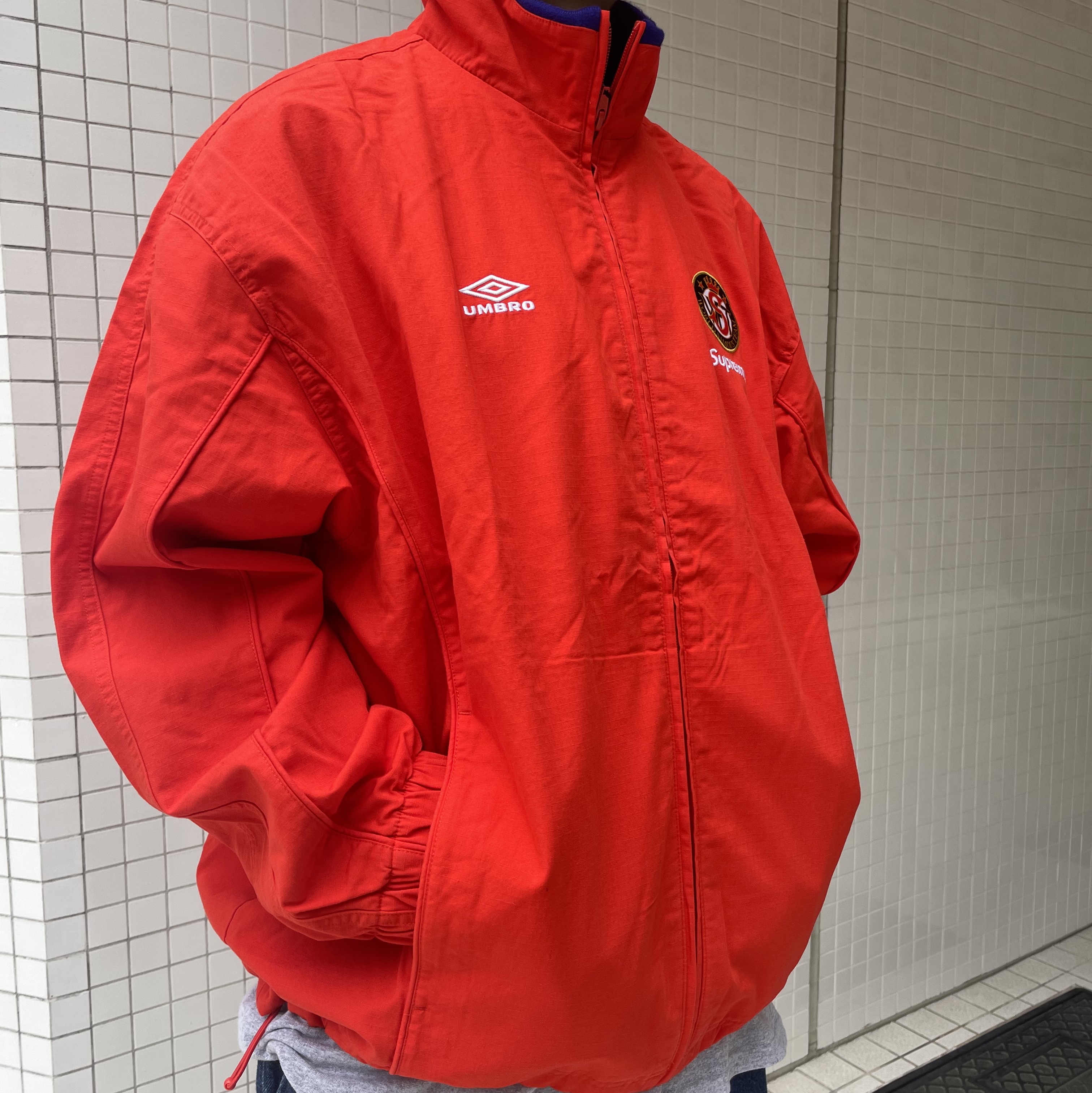 Supreme x Umbro Cotton Ripstop Track Jacket Red - 23FW 착용 스타일 - 1