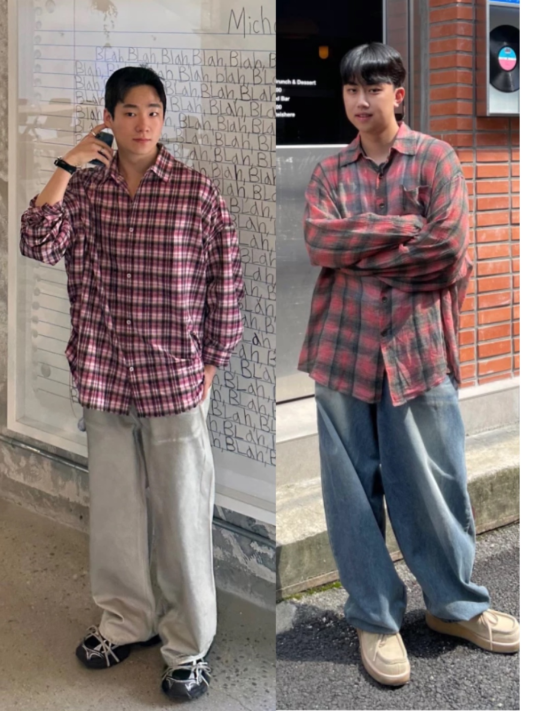 Nonnod Flexible String Check Shirts Pink, Balenciaga 3XL Sneakers Black White 착용 스타일 - 2
