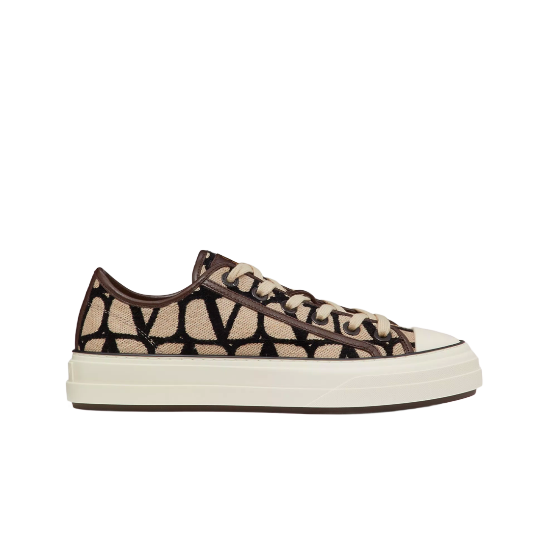 S0GX4RWC6ZN (W) Valentino Totaloop Vlogo Low-Top Sneakers Beige Black