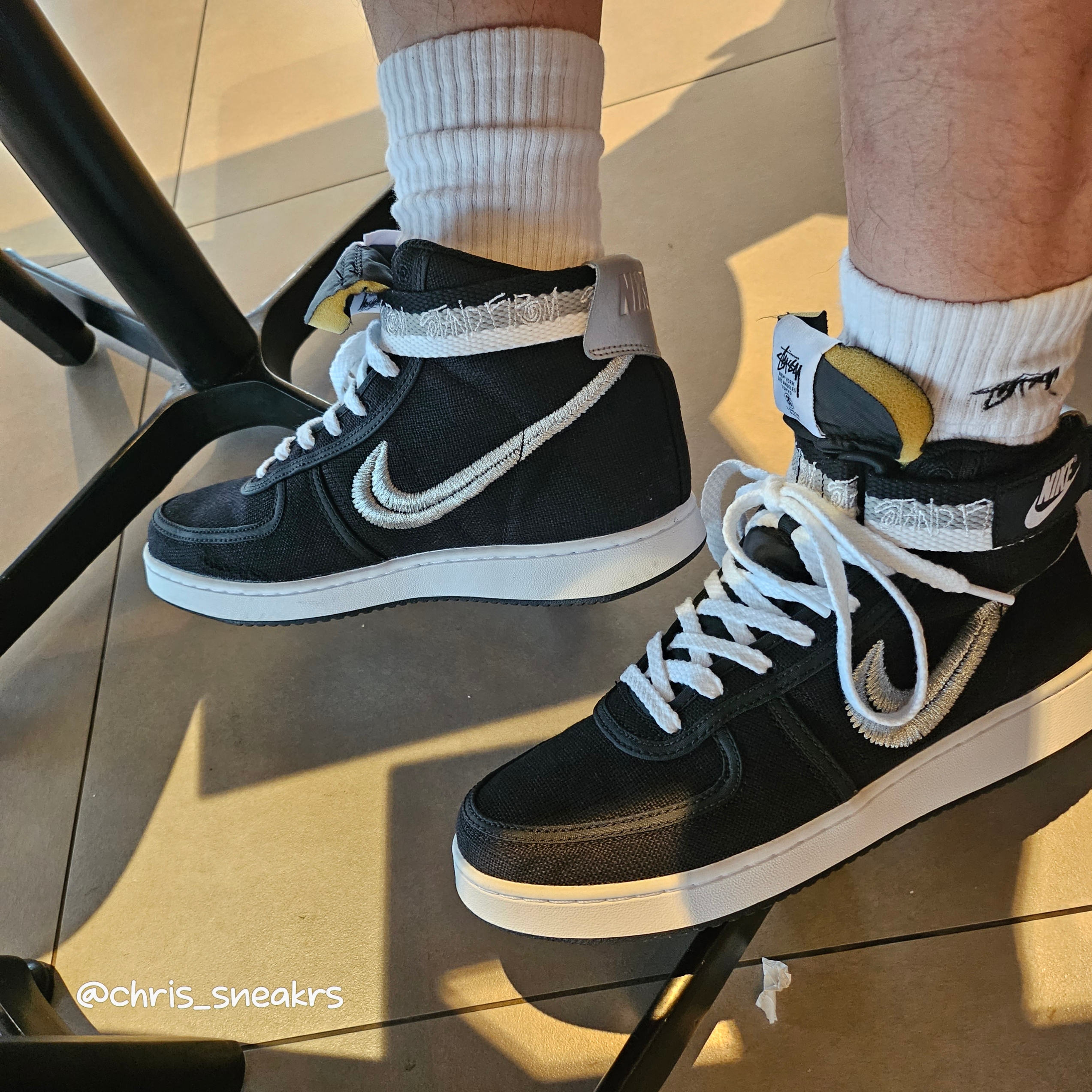 Nike x Stussy Vandal High Black 착용 스타일 - 2