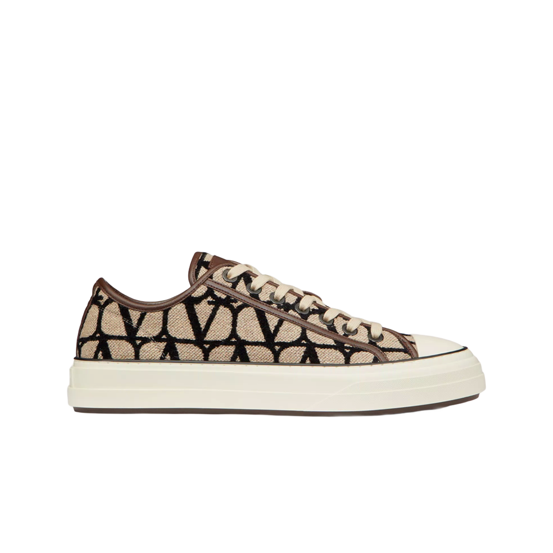 S0H02RWC6ZN Valentino Totaloop Vlogo Low-Top Sneakers Beige Black