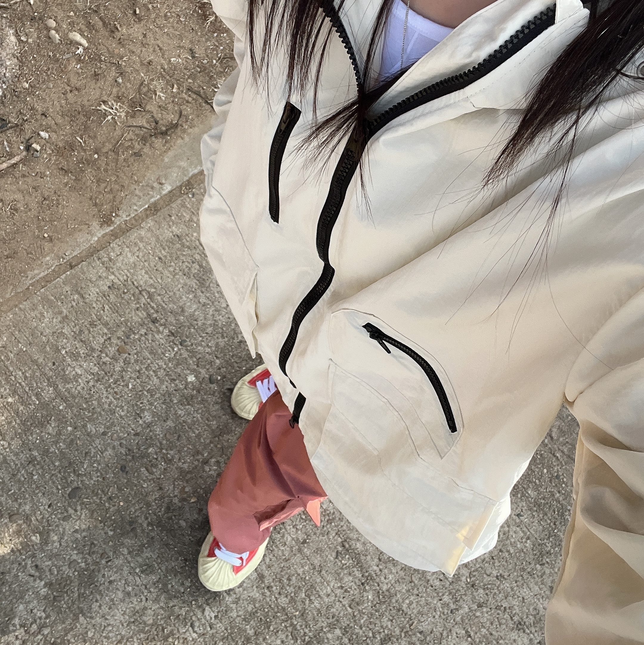 Maison Mihara Yasuhiro Blakey VL OG Sole Canvas Low-top Sneakers Orange 착용 스타일