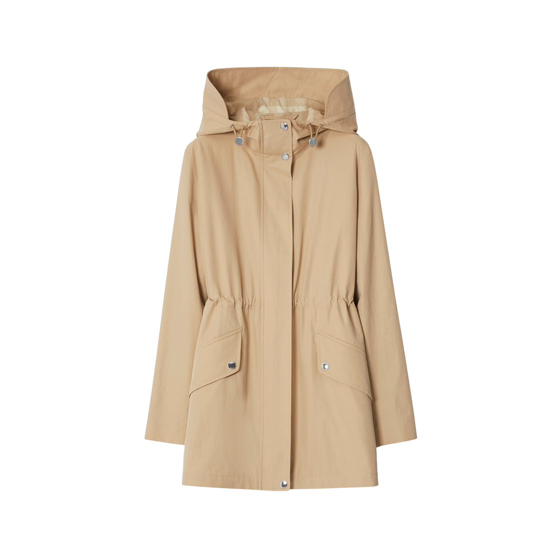 (W) Burberry Tropical Gabardine Hooded Parka Soft Fawn 상세 이미지 1