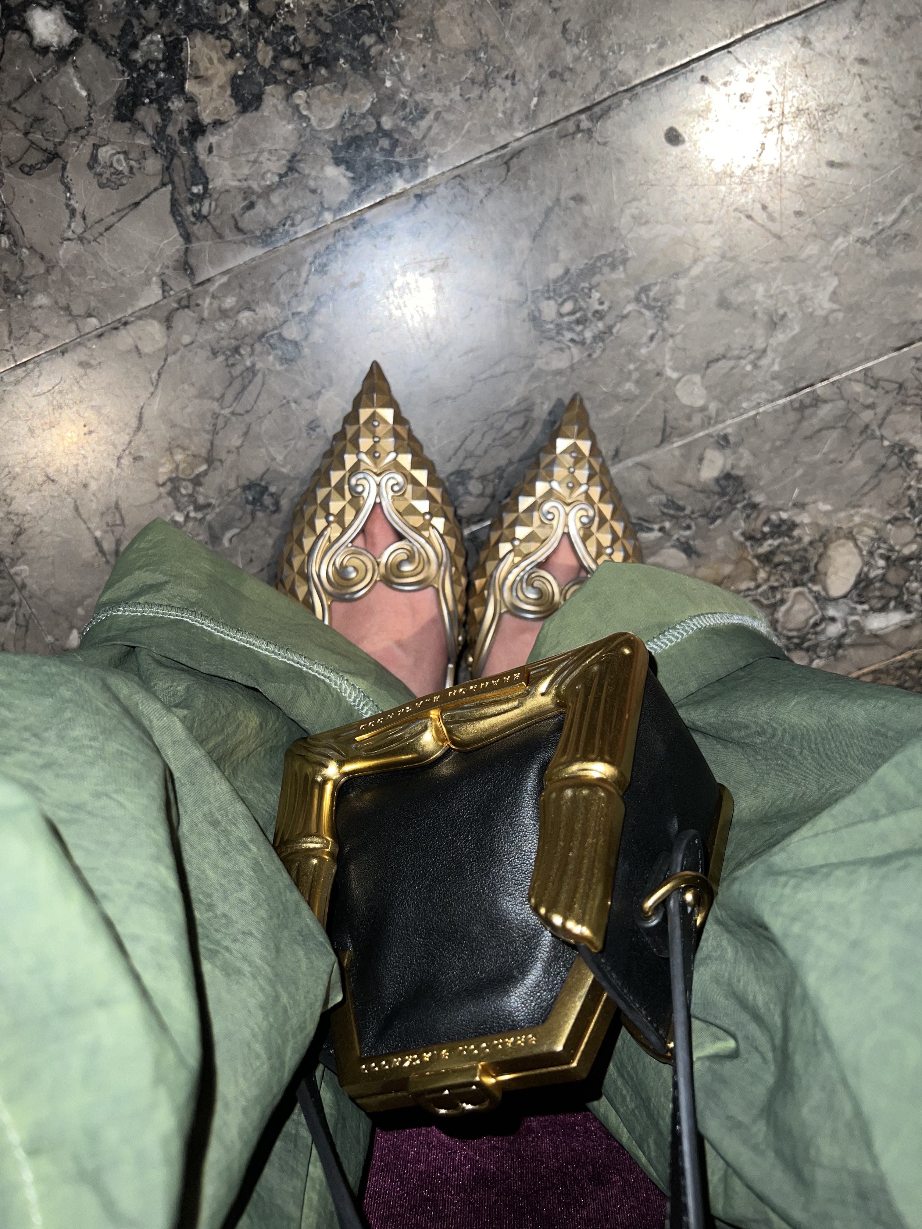 (W) Melissa x Y Project Court Shoe Gold 착용 스타일 - 2
